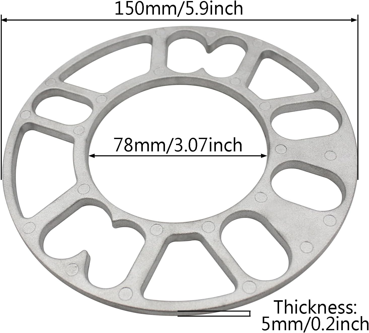Acbbmns 4 Pcs Car Universal Wheel Spacers, 5Mm Aluminum Alloy Shim Spacer Modified Widened Wheel Hub Gaskets for Most 4/5 Lug Wheels PCD 98-120Mm image number 3