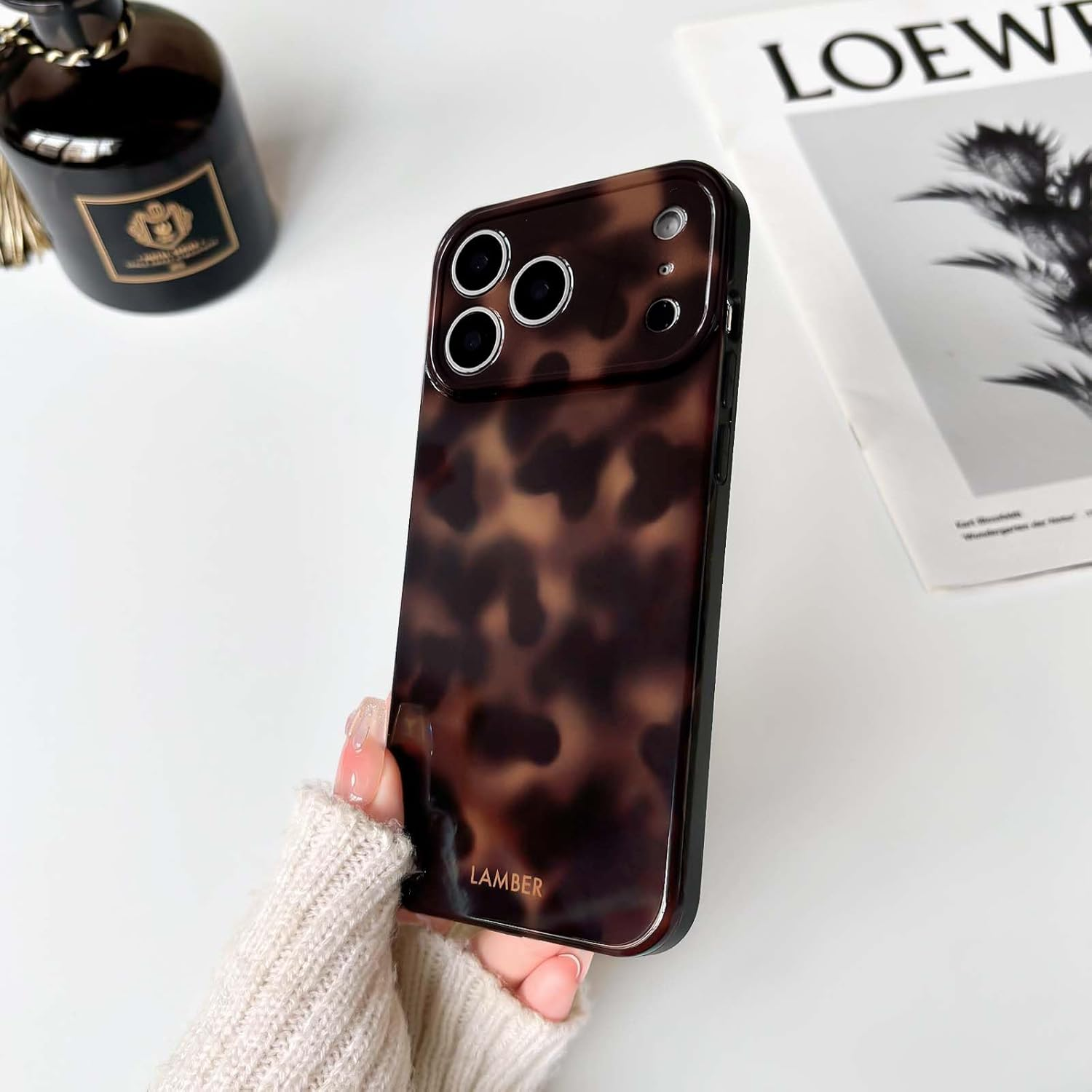 NITITOP Compatible with Iphone 17 Pro Max Case Cute Stylish Leopard Print Brown Amber Aesthetic Design for Women Girls Men Soft TPU Shockproof Protective Cover - Brown image number 7