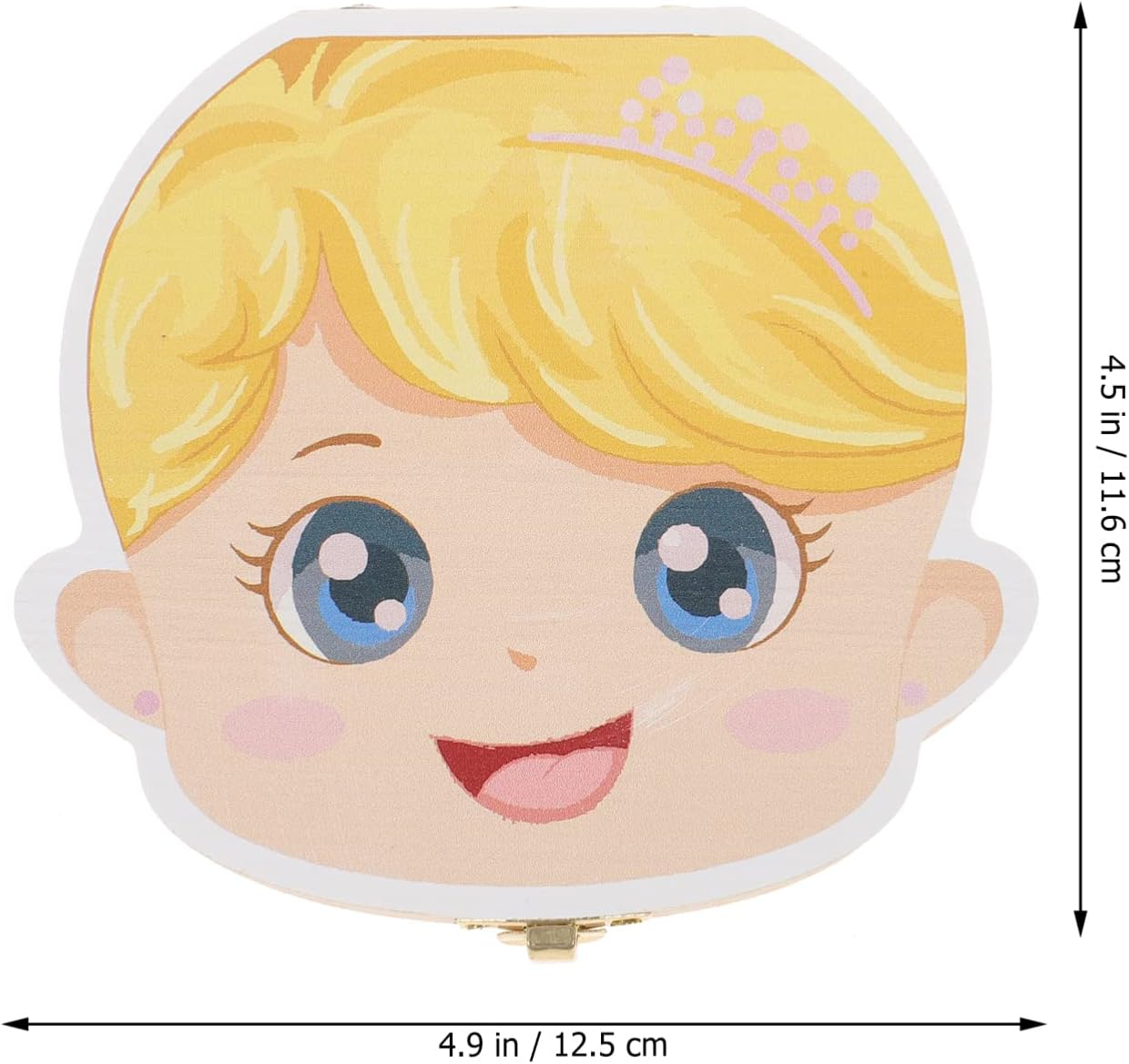 BESTOYARD Cartoon Girl Wooden First Tooth Box Boys and Girls Keepsake Box Newborn Tooth Storage Case