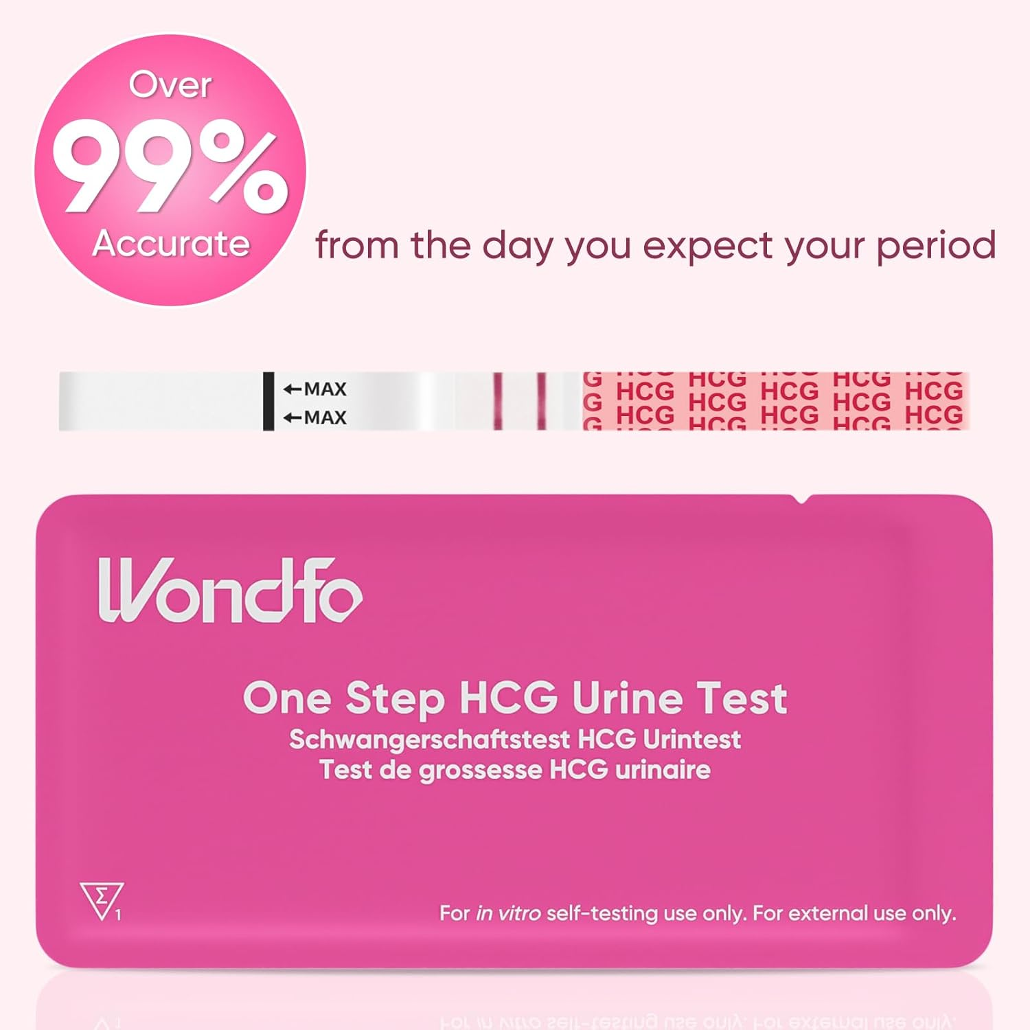 Wondfo Ovulation and Pregnancy Test Strips, 50 Ovulation + 20 Pregnancy Tests, Early Detection Kit image number 2