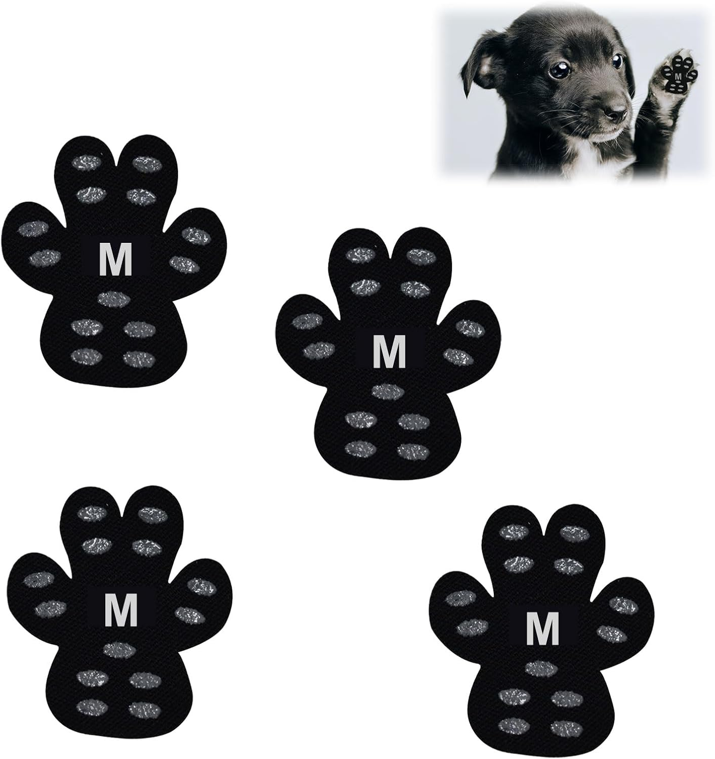 Non-Slip Paw Protection for Dogs, Non-Slip Floor Mats for Dogs for Indoor Use, Non-Slip Paw Plasters for Dogs, Dog Socks Anti-Slip Improve Your Dog'S Grip, Pack of 4 image number 6