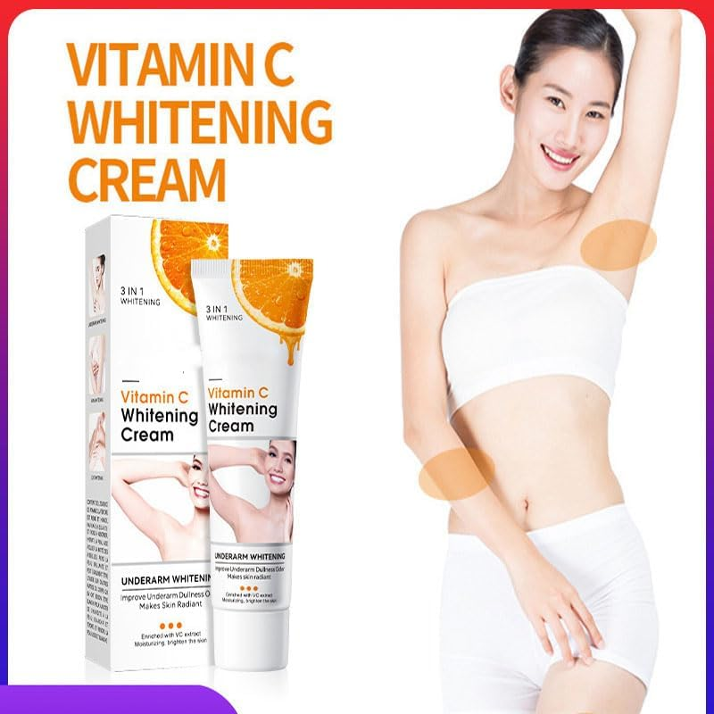 Underarm Whitening Cream,Intimate Area Skin Lightening Cream, Brightening Underarm Cream, Brightening Booster Pearl Capsules,Body Cream Whitening for Dark Spot Corrector 50G image number 4