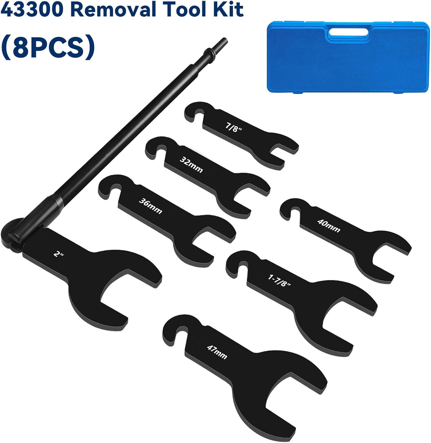 8PCS Fan Clutch Removal Tool Kit, 43300 Pneumatic Fan Clutch Wrench Set, Pneumatic Tools Air Tool Kit Durable Steel Auto Repair Spanner Kit Compatible with Ford, GM, Chrysler, Jeep Vehicles