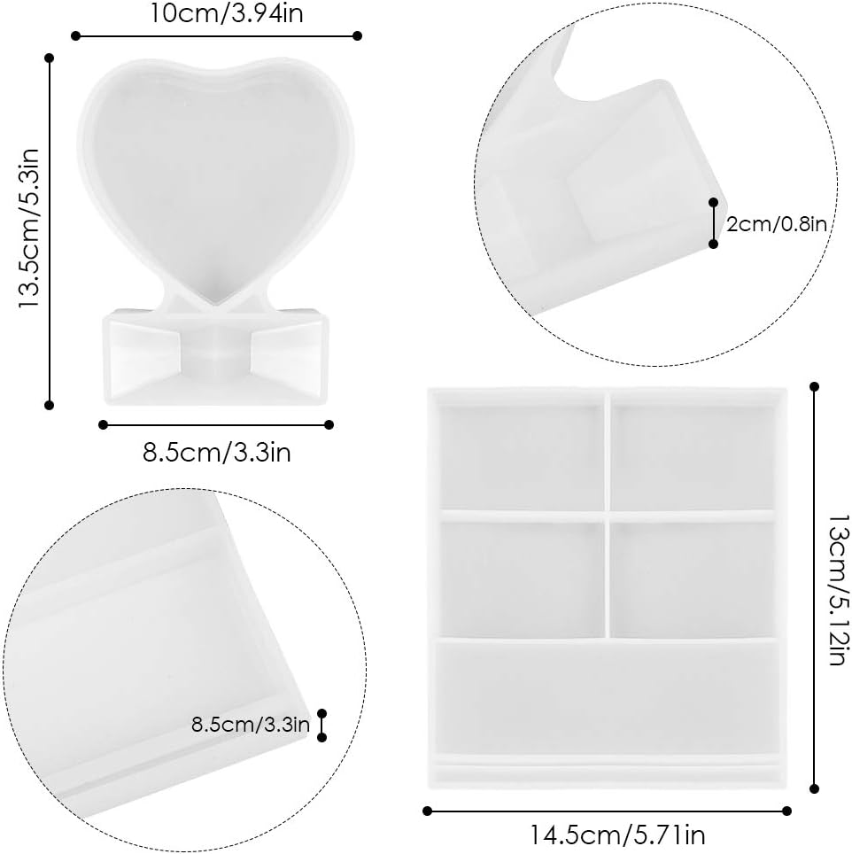 Maxin Photo Frame Resin Mold, Rectangle & Heart Shape Silicone Epoxy Molds for Casting,Handmade Gifts,Diy Crafts, Home Decor,Personalized Photo Frame image number 6