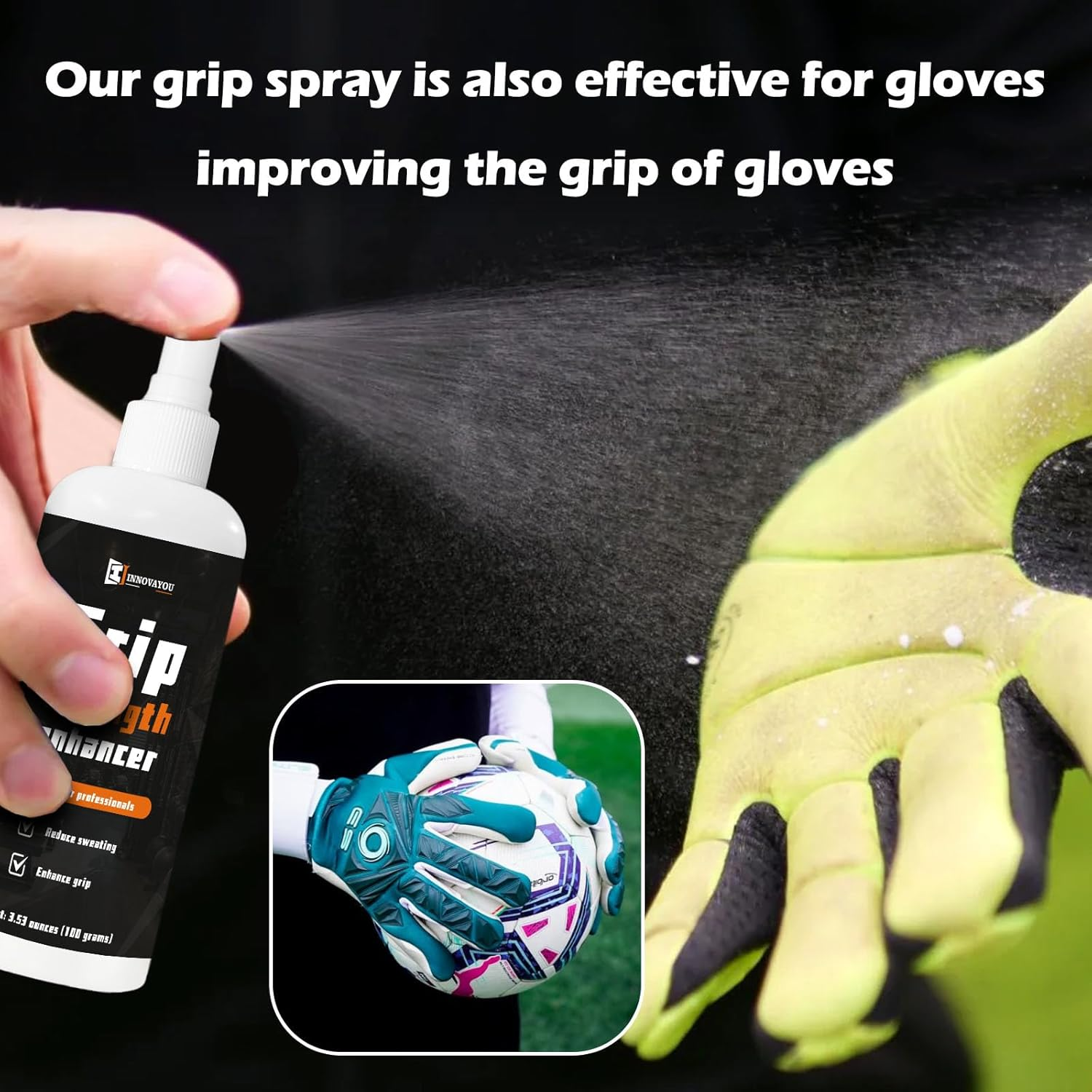 INNOVAYOU Grip Spray 100Ml, Basketball Grip Spray Improve Palm Strength and Stickiness, Multipurpose Suitable Training for Beginner image number 5