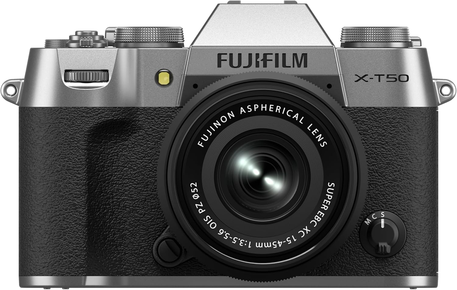 Fujifilm X-T50 Mirrorless Digital Camera, Charcoal Silver + XC 15-45Mm Lens