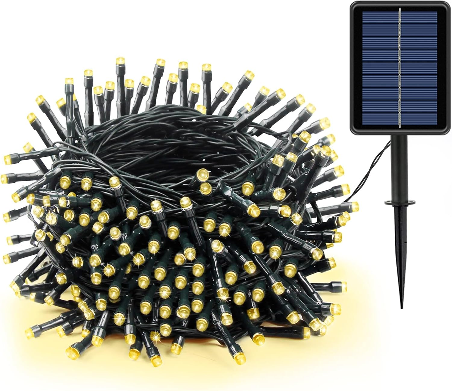 HELESIN Fairy Lights Outdoor, 200 LED String Lights 72Ft/22M,Solar Garden Lights with 8 Modes,Christmas LED Lights Outdoor Waterproof for or Home,Lawn,Garden,Wedding,Party and Holiday(Warm White)