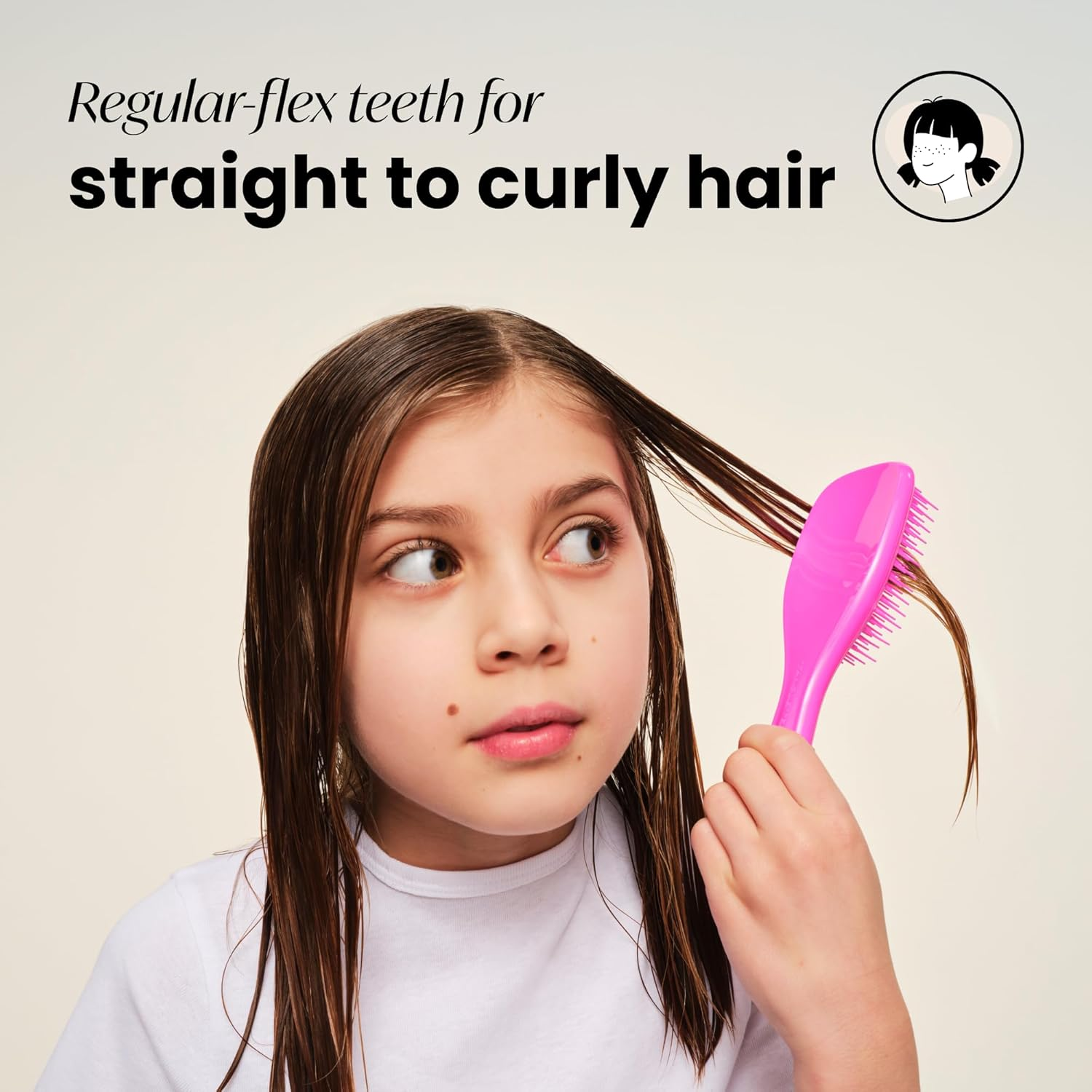 Tangle Teezer Mini the Ultimate Detangler Hairbrush |Gentle on Wet Hair | Two-Tiered Teeth & Comfortable Handle | Ideal for Kids and Travel | Reduces Knots & Breakage | Runway Pink image number 4