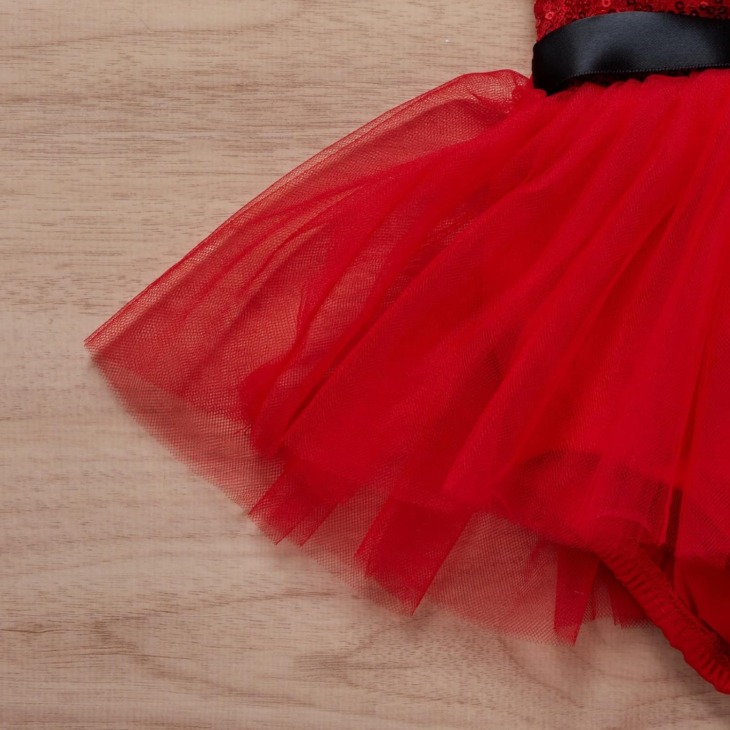 OONA&reg; Toddler Girls' Fluffy Sequined Sleeveless Strappy Short Tulle Skirt Christmas Romper Dress image number 4