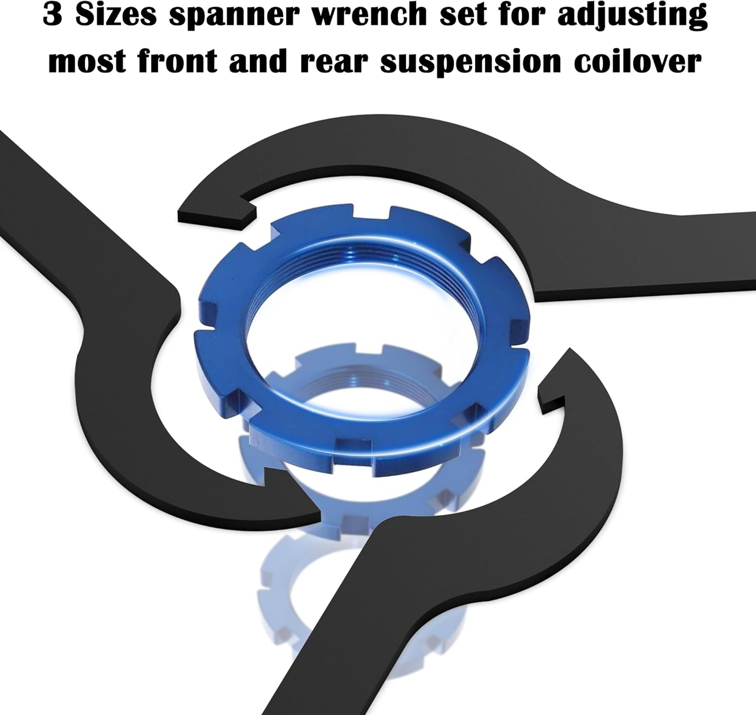 Coilover Adjustment Tool 4X Steel Spanner Wrench Compatible with Tein KW Ohlins HKS Apexi Cusco image number 5