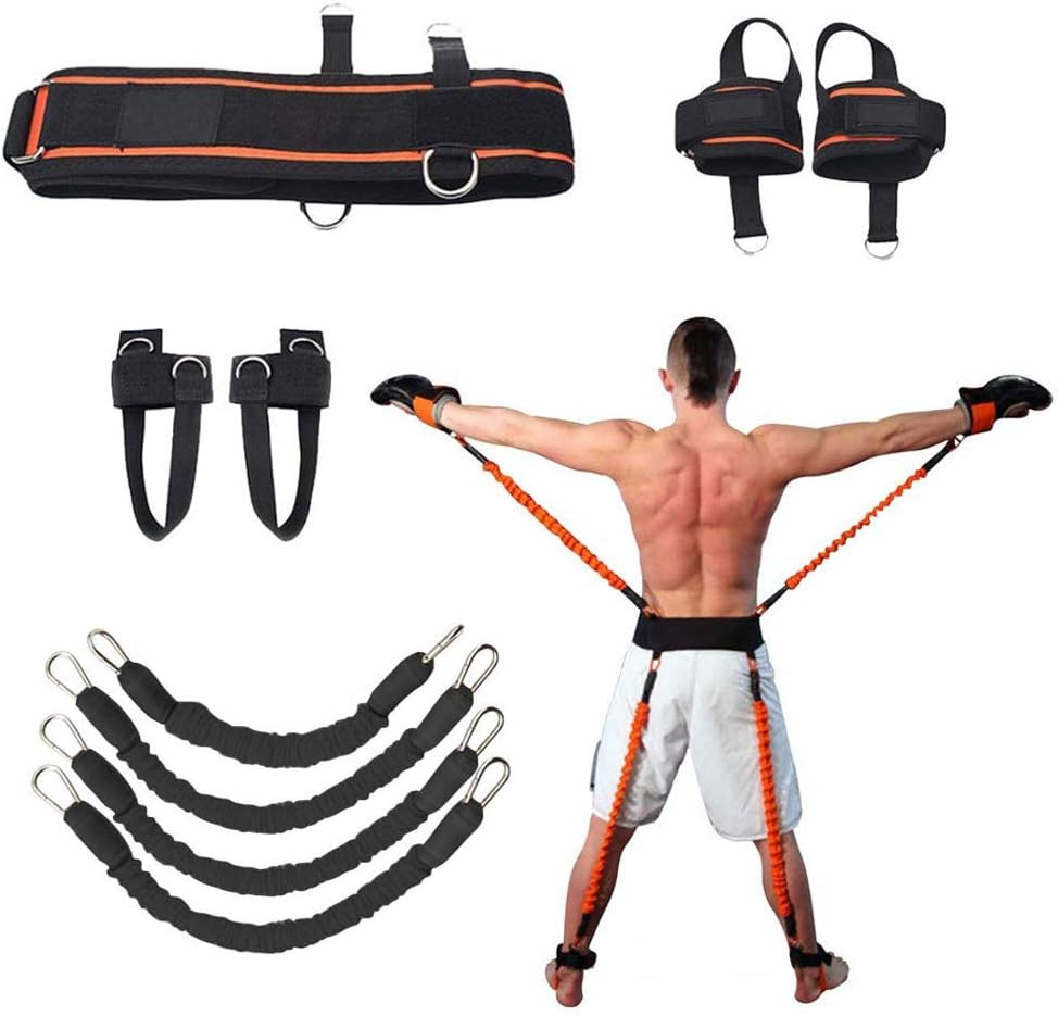 Speed and Agility Resistance Bands Trainer for Vertical Jump Squat Boxing MMA Taekwondo Karate Bounce Softball Basketball Volleyball Football Training