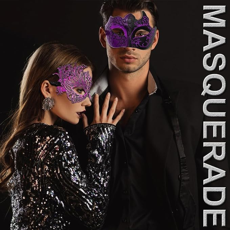 Masquerade Mask for Couples Lace Eye Mask Venetian Halloween Mask Party Ball Prom Mask Costume Mardi Gras Mask image number 4