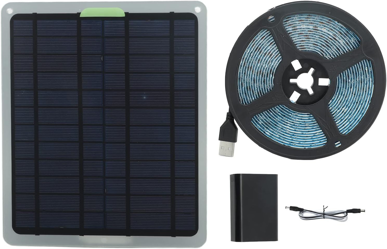 Solar Powered Grow Light Strip, Full Spectrum Led Strip Growing Lamp with 20W 5V Solar Panel Ip65 Waterproof High Luminous Lux Led Plant Grow Lights for Indoor Outdoor Greenhouse image number 2