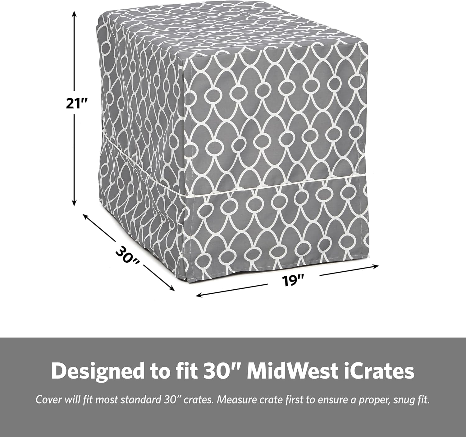 Midwest Homes for Pets Dog Crate Cover, Gray Geometric Pattern, 30-Inch image number 4