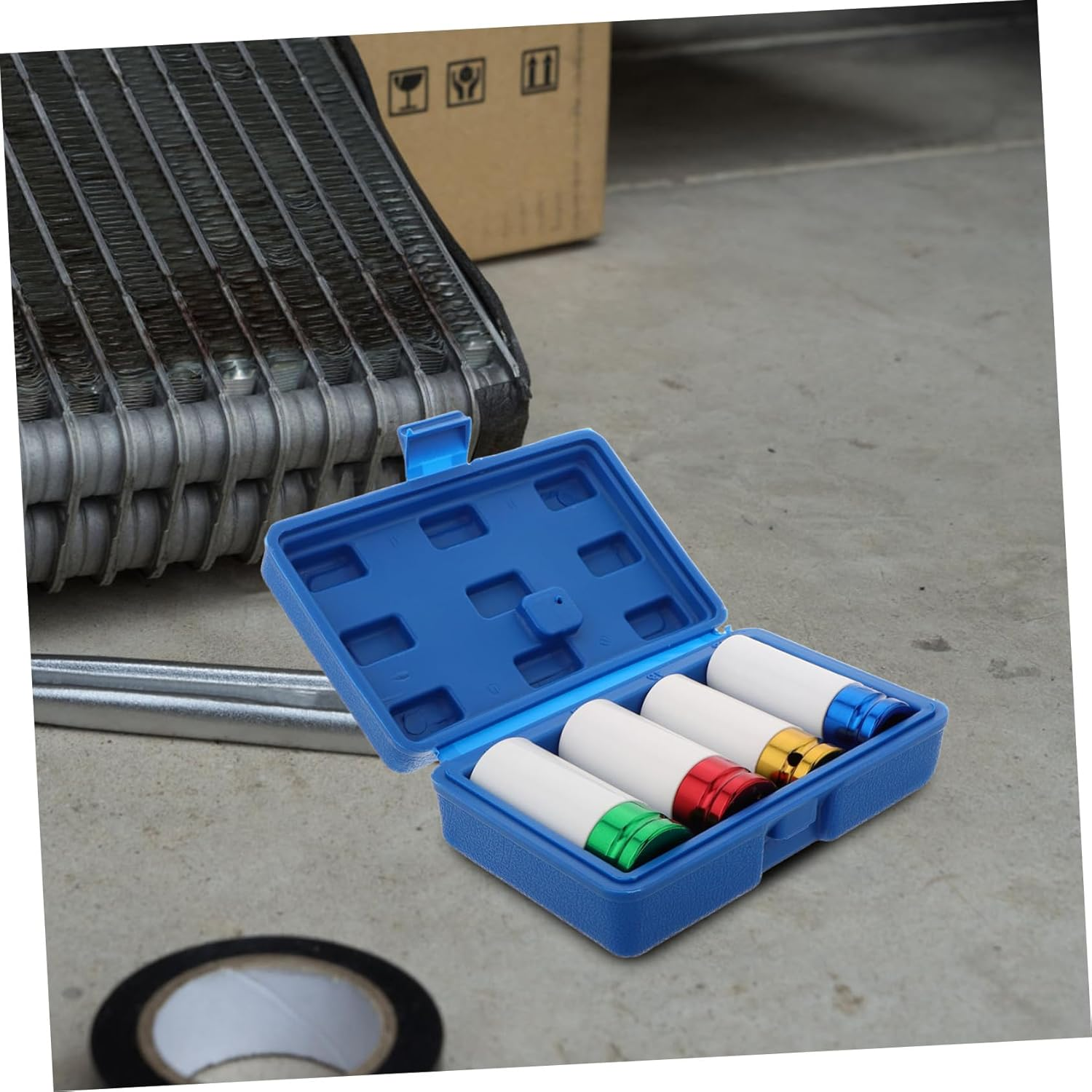 ZUNOXAZ 4Pcs Wheel Lug Nut Impact Socket Set Thin Color-Coded for Easy Identification Compatible Pneumatic Tools for Automotive Repairs and Projects image number 1