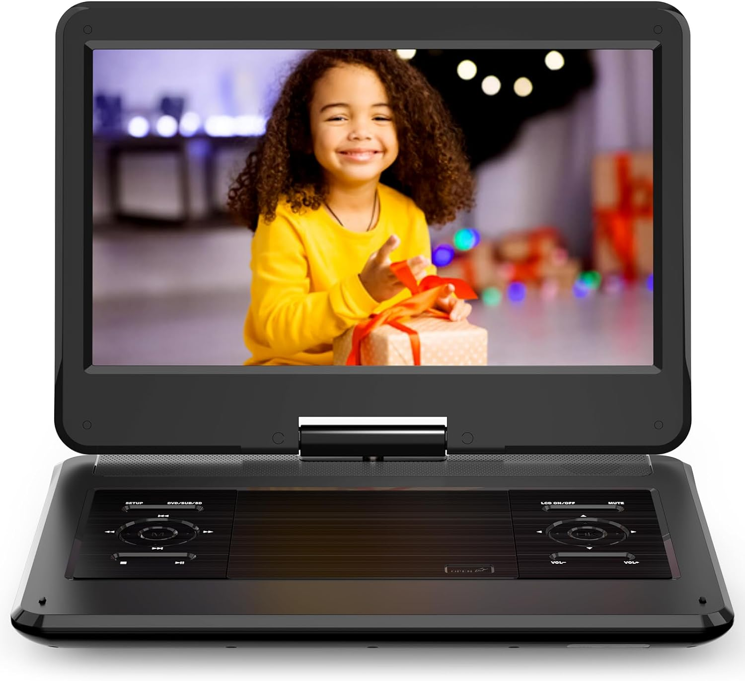 16.9" Portable DVD Player with 14.1" Large HD Screen, 4-6 Hours Rechargeable Battery, Car DVD Player,Regions Free,Dual Speakers, Support CD/DVD/SD Card/Usb,[Not Support Blu-Ray]&hellip; image number 2