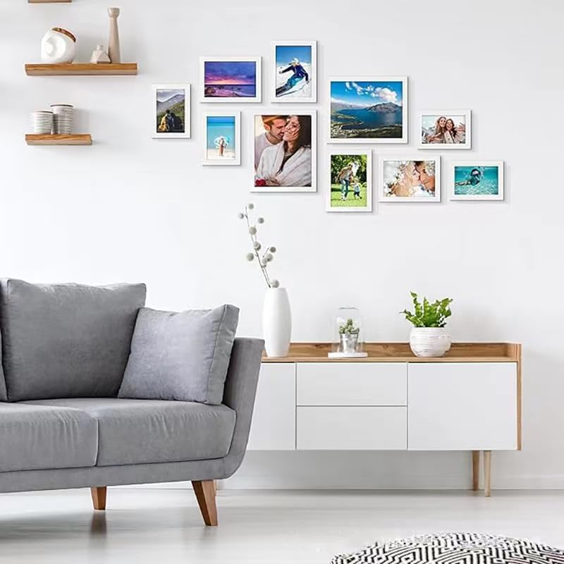 Picture Frames Collage Wall Decor 10 Pack,Gallery Wall Frame Set for Wall or Tabletop Display,Multi Sizes Including 25X20Cm, 18X13Cm, 15X10Cm Family Photo Frames (White) image number 6