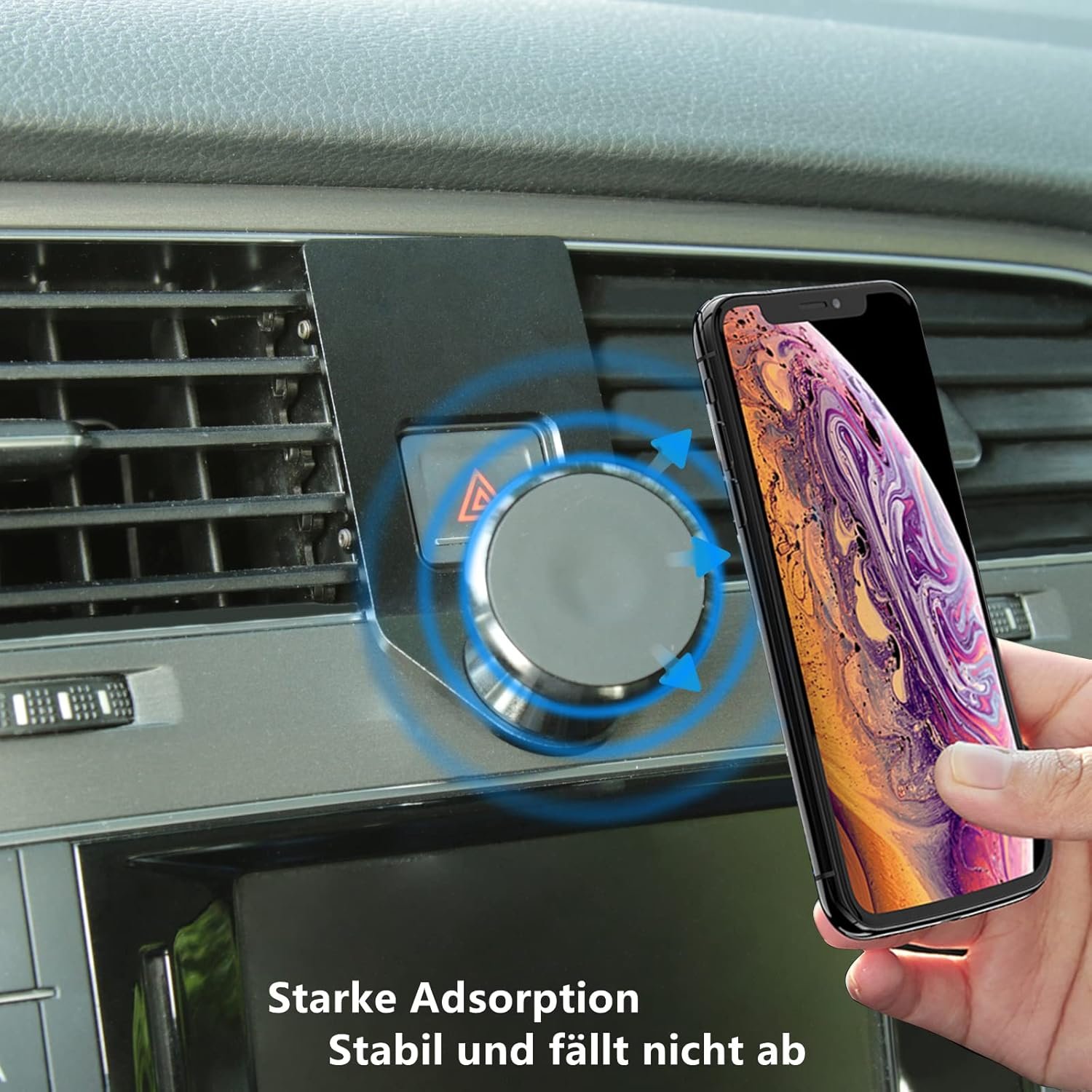 Cookiss Magnetic Mobile Phone Holder Compatible with VW Golf 7 MK7 GTI Variant R R-Line Suitable for Smartphone and GPS with Car Mobile Phone Holder 360 Degree Adjustable View (Black) image number 3