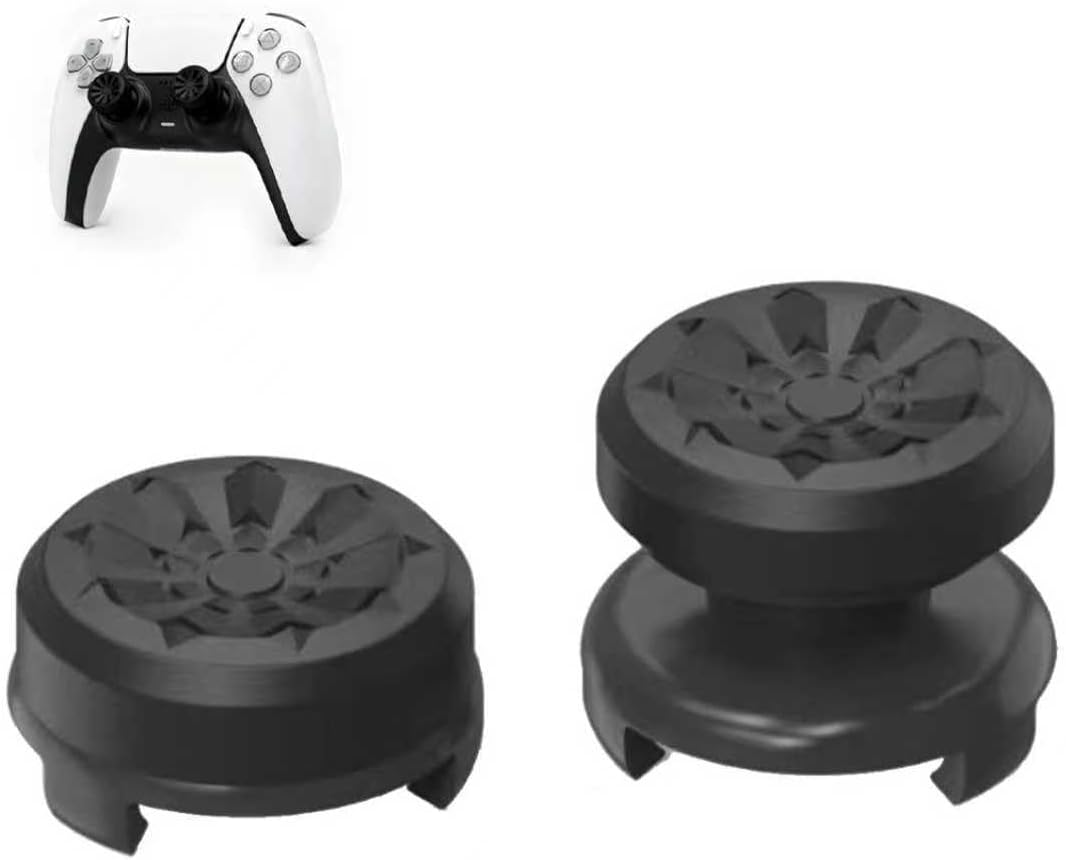 Luzcauwy 2 Pack Precision Thumb Grips for PS5 PS4 Controller, Purple Analog Stick Covers 1 High 1 Mid Rise, anti Slip Rubber Button Caps to Greatly Enhance Aiming Accuracy in FPS Games