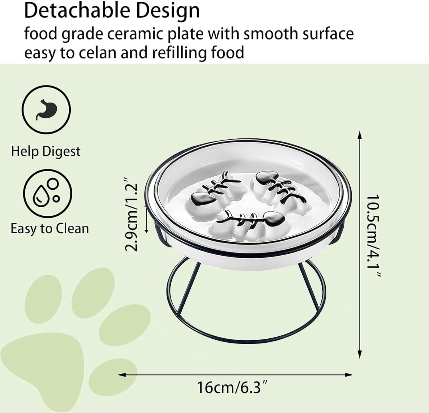 Cat Slow Feeder Bowl: Raised Design for Improved Eating, Anti-Vomit, Promotes Digestion, and Prevents Obesity - Slow down Your Feline Friend'S Eating Speed image number 1