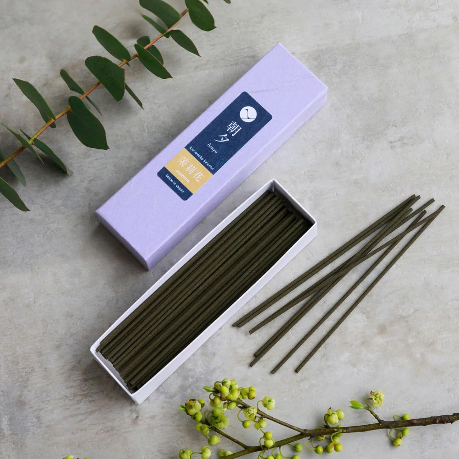 Asayu Japanese Low Smoke Incense Sticks Jasmine Scent (1.41Oz), Made in Japan Quality - Jasmine 20G image number 4