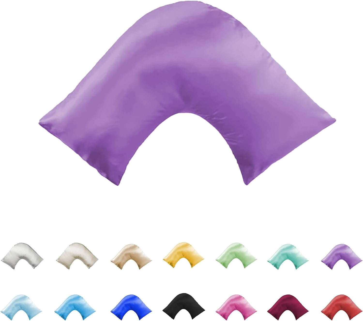 Silky Soft Satin V/U/Tri/Boomerang/Maternity Shaped Pillowcase - Double Stitched (Amber)