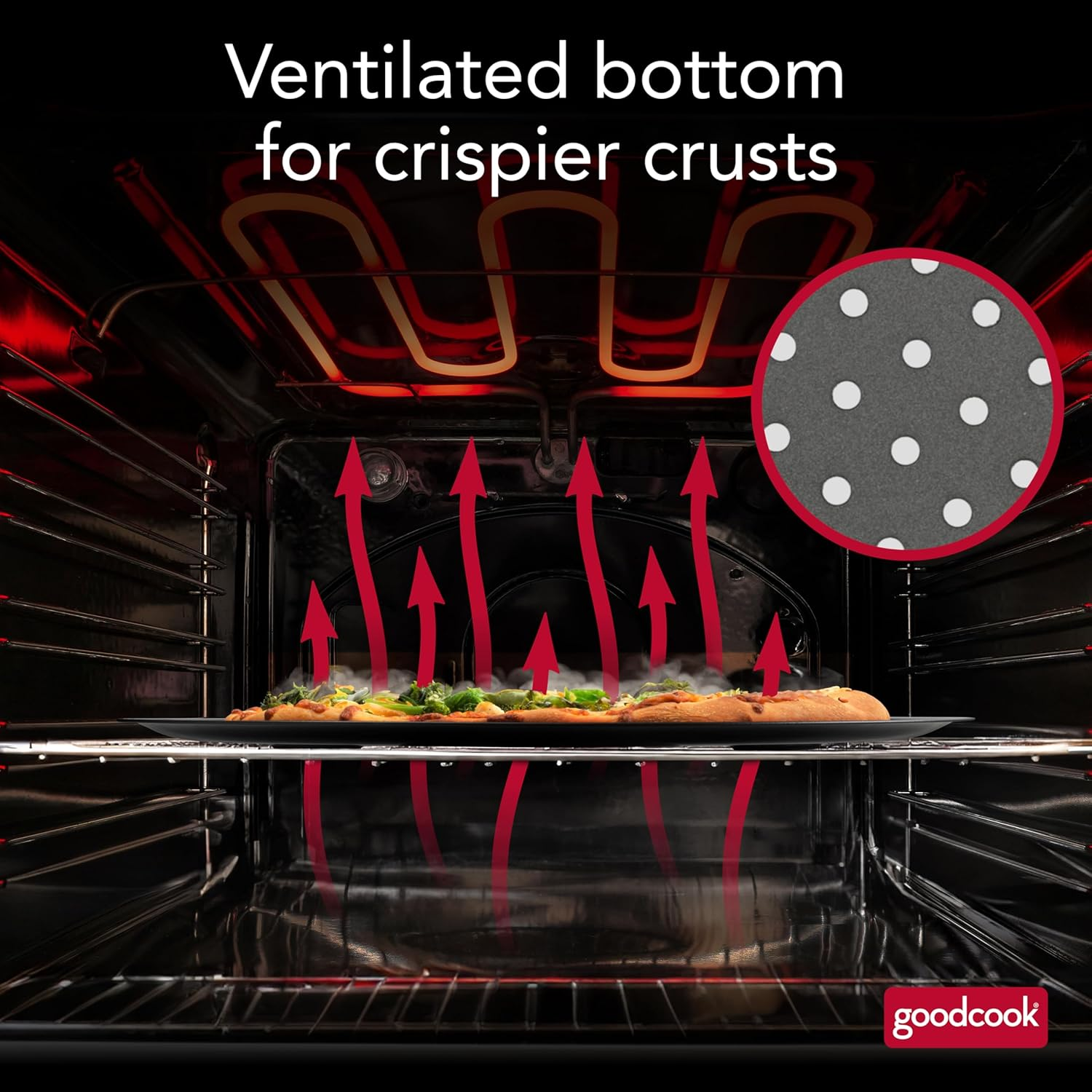 Goodcook Airperfect 15.75" Insulated Nonstick Carbon Steel Pizza Pan with Holes image number 1