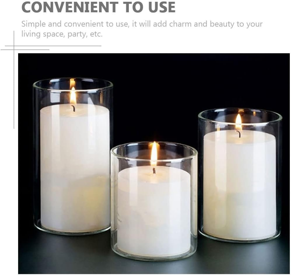 DOITOOL Glass Cylinder Vase Set of 9, Clear Glass Cylinder Vases for Centerpieces, Glass Hurricane Candle Holders for Pillar Candles, Floating Candle Vase for Wedding Decoration image number 6