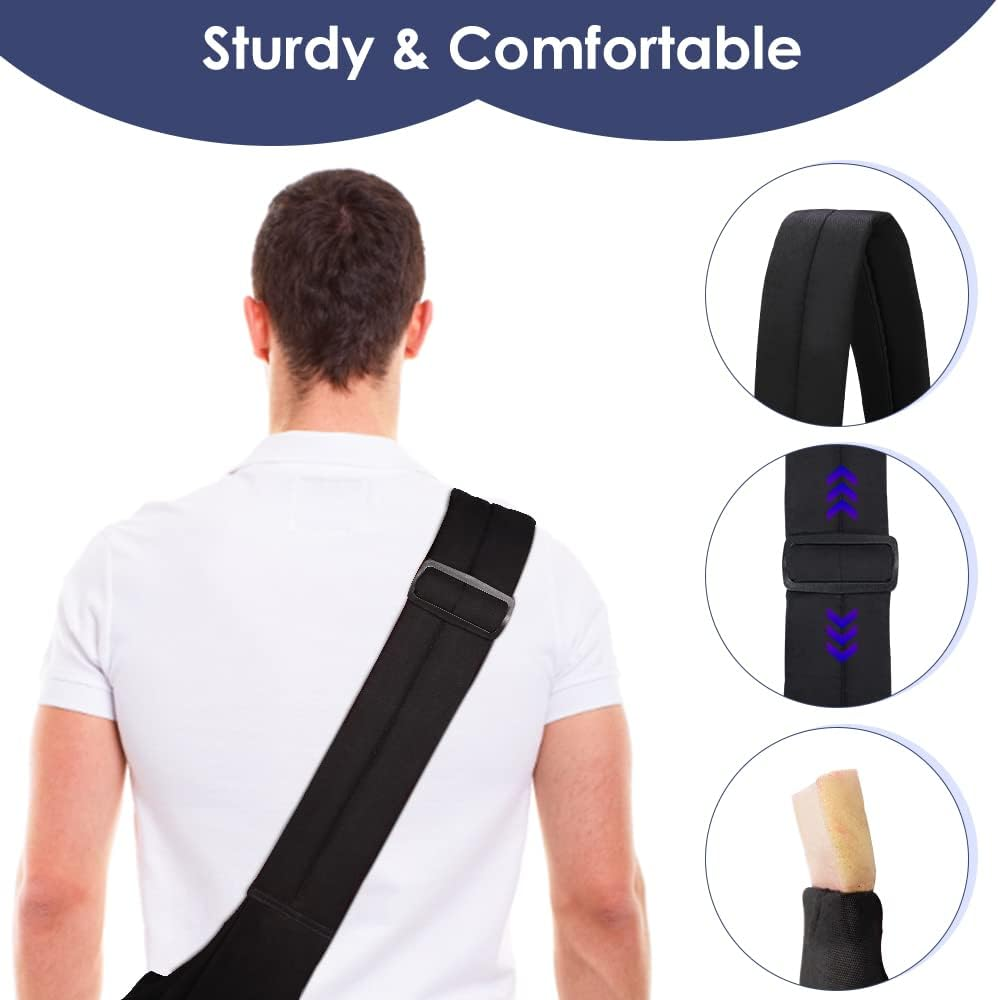 Slowton Pet Sling Carrier, Comfortable Hard Bottom Support Small Dog Papoose Sling Adjustable Padded Shoulder Strap Hand Free Puppy Cat Carry Bag with Drawstring Opening Zipper Pocket Safety Belt - Black Waterproof image number 6