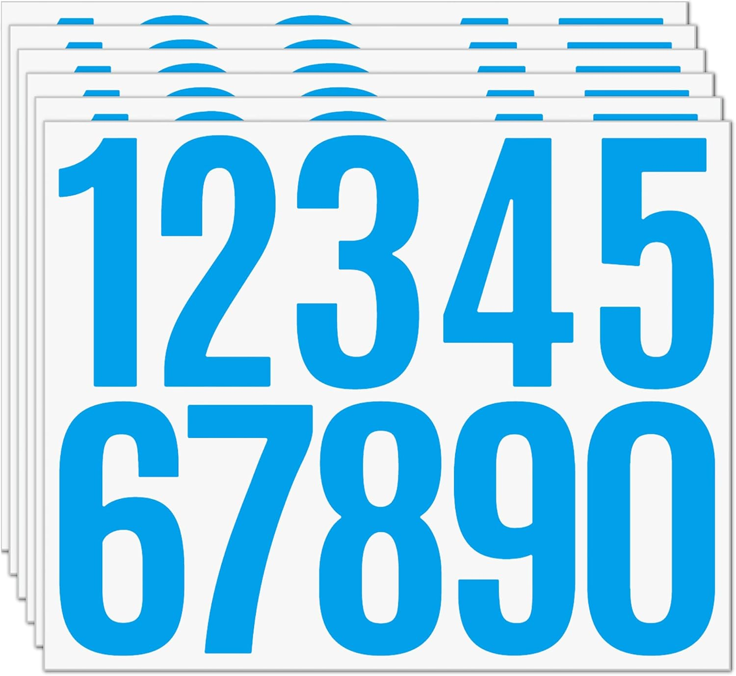 6 Sheets Mailbox Numbers Stickers, 3 Inch Self Adhesive Vinyl Waterproof Letter Stickers, Large Decals House Numbers for Signs Cars Doors Business Address Number, Classroom Decor, Door