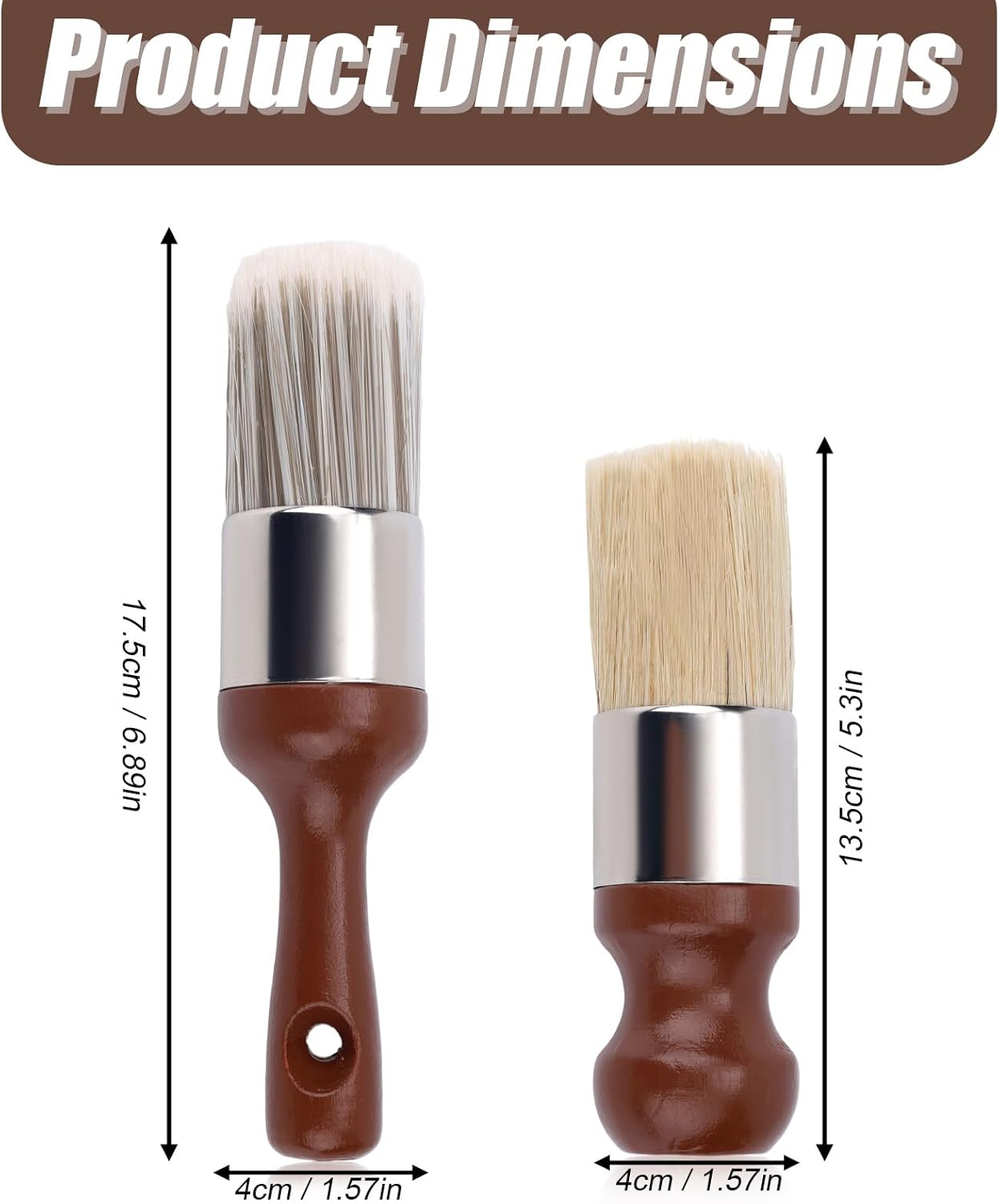 2Pcs Salve Brush for Furniture, 2 Style Leather & Wood Care Brush Tool with Soft Bristles Ergonomic Handle Furniture Wax Applicator for Car Interiors & Home Cleaning Maintenance image number 1