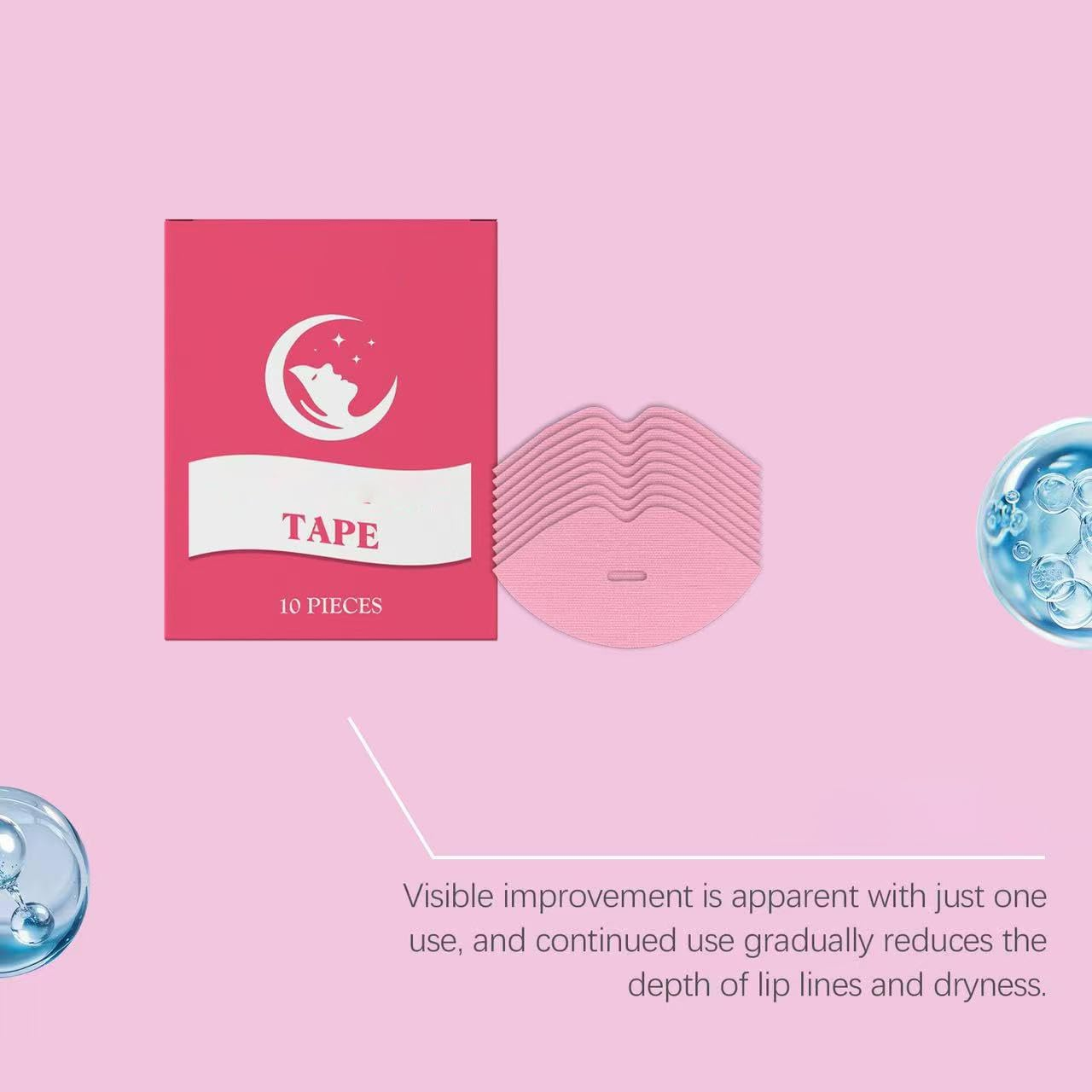 Beauty Sleep Mouth Band for Sleeping Women, Collagen Beauty Tapes, Soothes the Jaw Area, Breathable, Easy to Remove, Gentle and Comfortable, Suitable for All Skin Types (Pack of 10) - 10 Pieces. image number 4