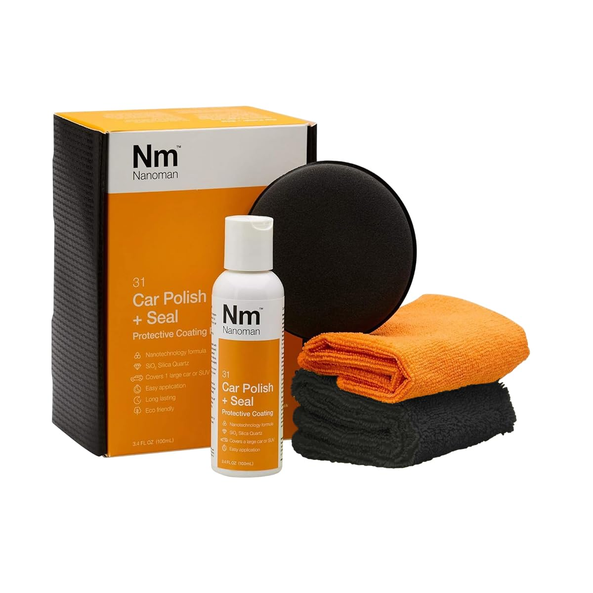 Nano Ceramic Car Polish and Wax Kit. Easy to Apply High Gloss Nano Ceramic Polish (100Ml) Complete with Application Pad and Polishing Cloths image number 4
