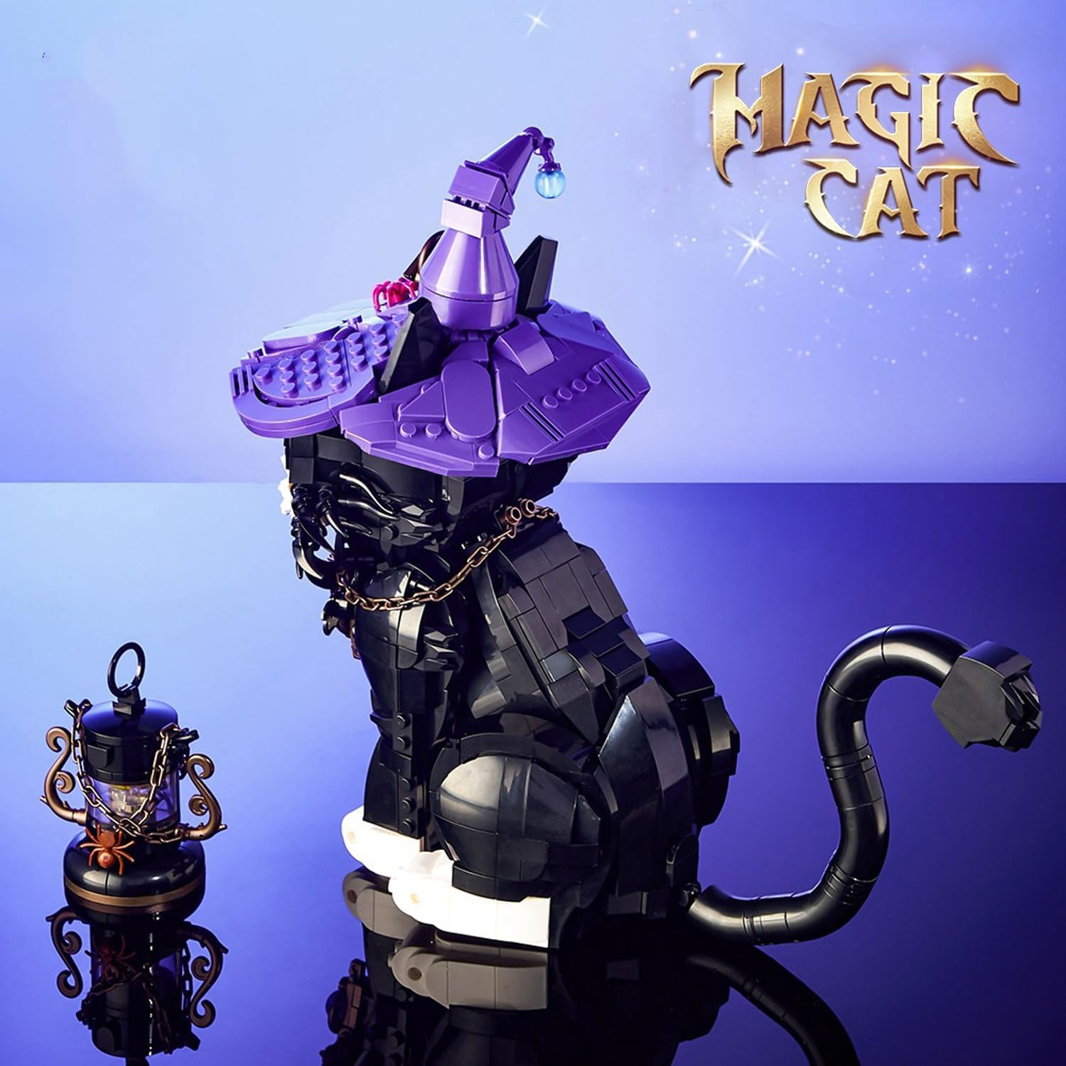 Pasyru Magic Cat Building Blocks Toy Kit, 1128 Pieces Clamping Blocks Modular Toy Model, DIY Creative Architecture Model Kit, Gift for Children and Adults image number 1