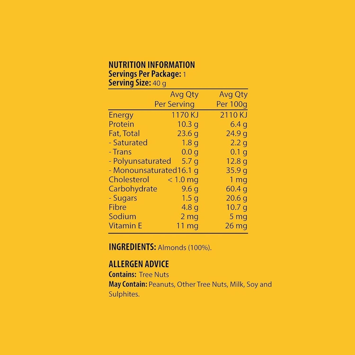 J.C.'S QUALITY FOODS Australian Natural Almonds Premium Australian Natural Almonds, Healthy Energy Boosting Snack -21 X 35G Bags image number 3