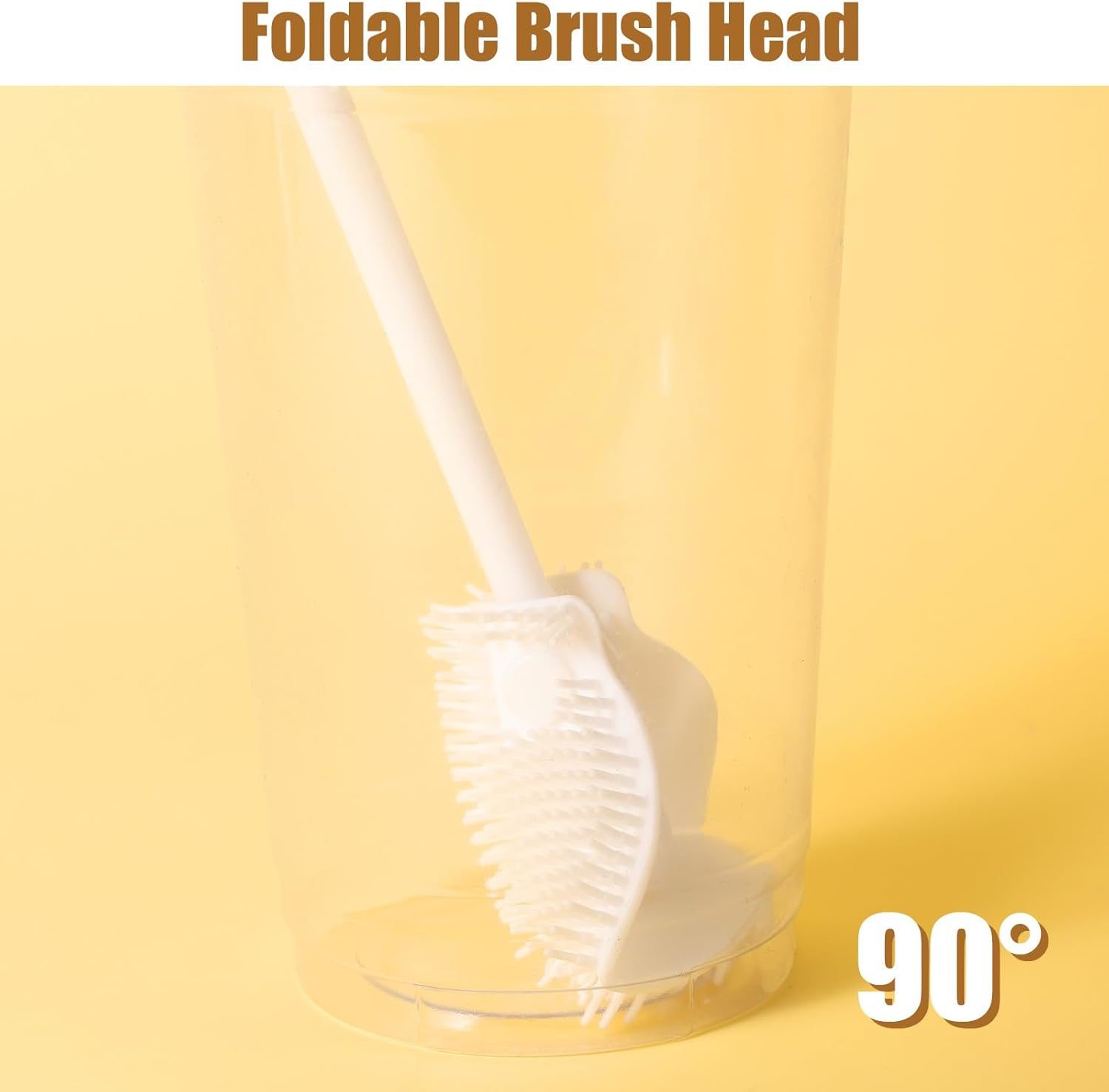 360&deg; Silicone Bottle Brush, Soft Bristle Cup Cleaner Brush Long Handle Flexible Water Bottle Cleaning Brush for Lid Teapots Bowls Containers Narrow Area (White) image number 5