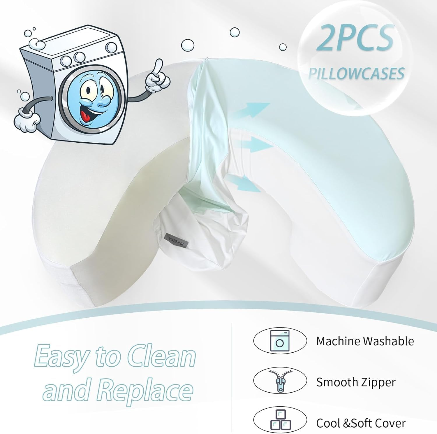 Side Sleeper Pillow with Arm Holes &ndash; Ergonomic Cervical Support for Neck & Shoulder Pain Relief | High-Density Foam | Rotator Cuff & Spine Alignment | Blue Pillow for Adults image number 5