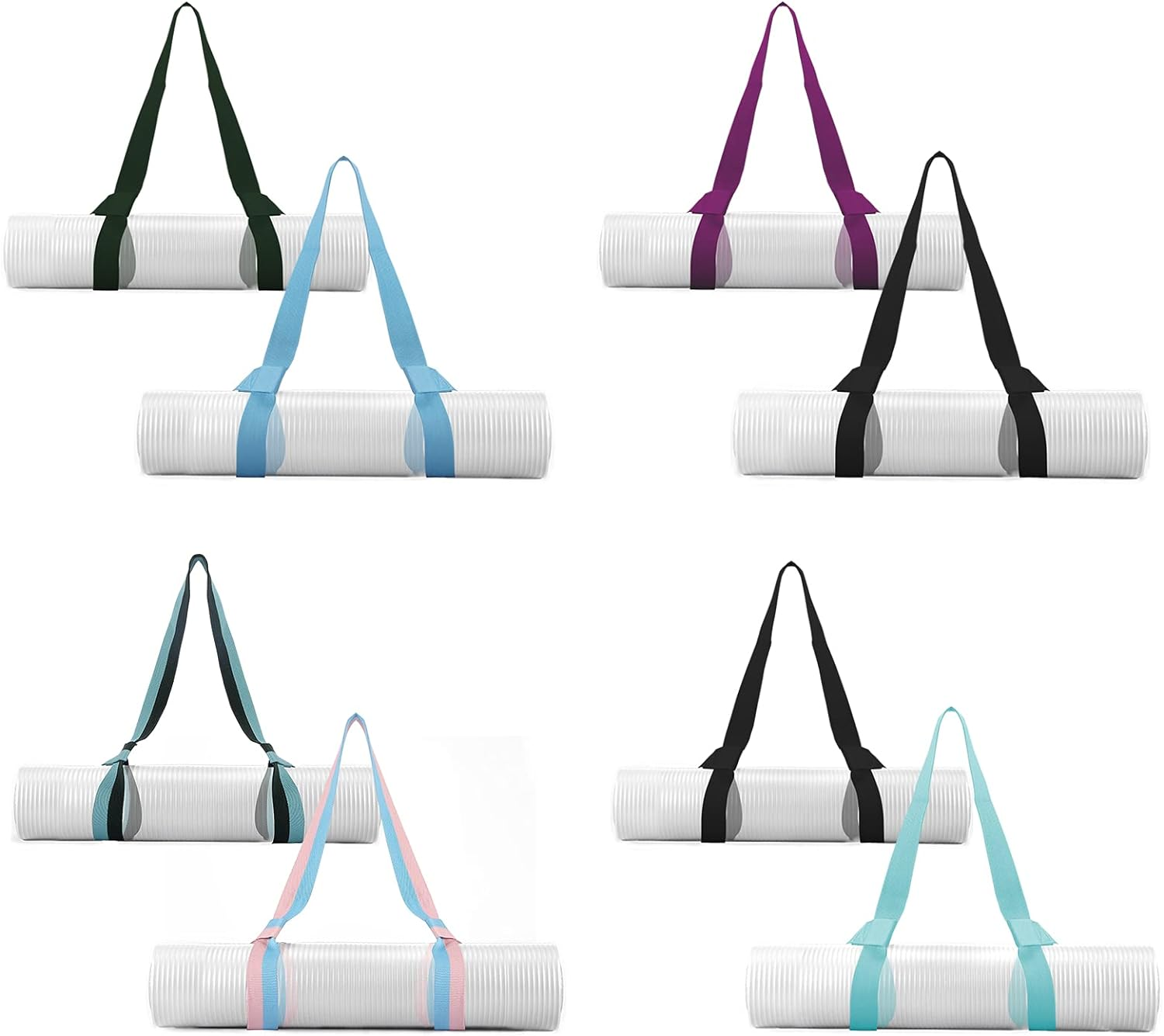 2 Packs Yoga Mat Strap for Carrying, Yoga Mat Carrier, Adjustable Yoga Mat Sling for Yoga Mat Exercise Mat, Strap Only