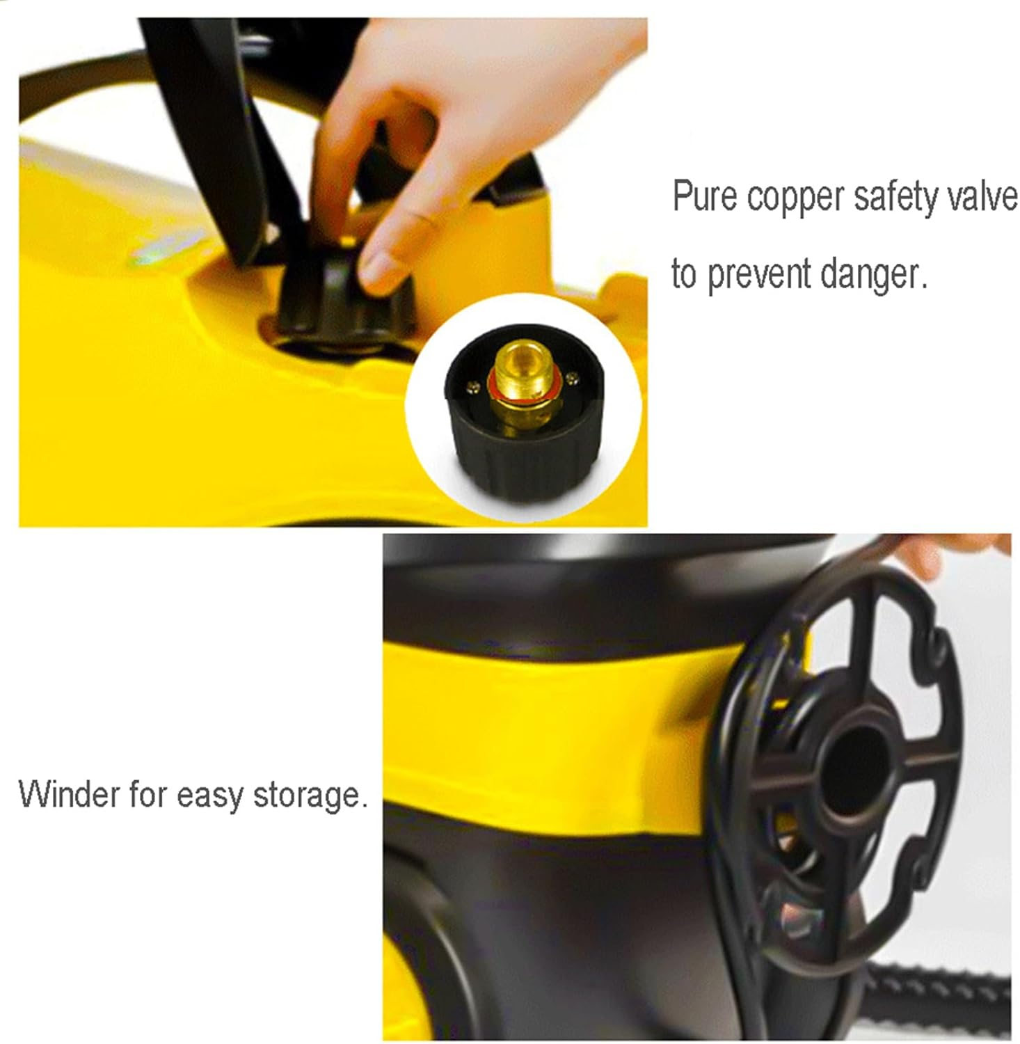 EHOME 1.8L Steam Cleaner Mop 18-In-1 Igh Pressure Carpet Floor Window Steamer Handheld Home Cleaning Yellow image number 6