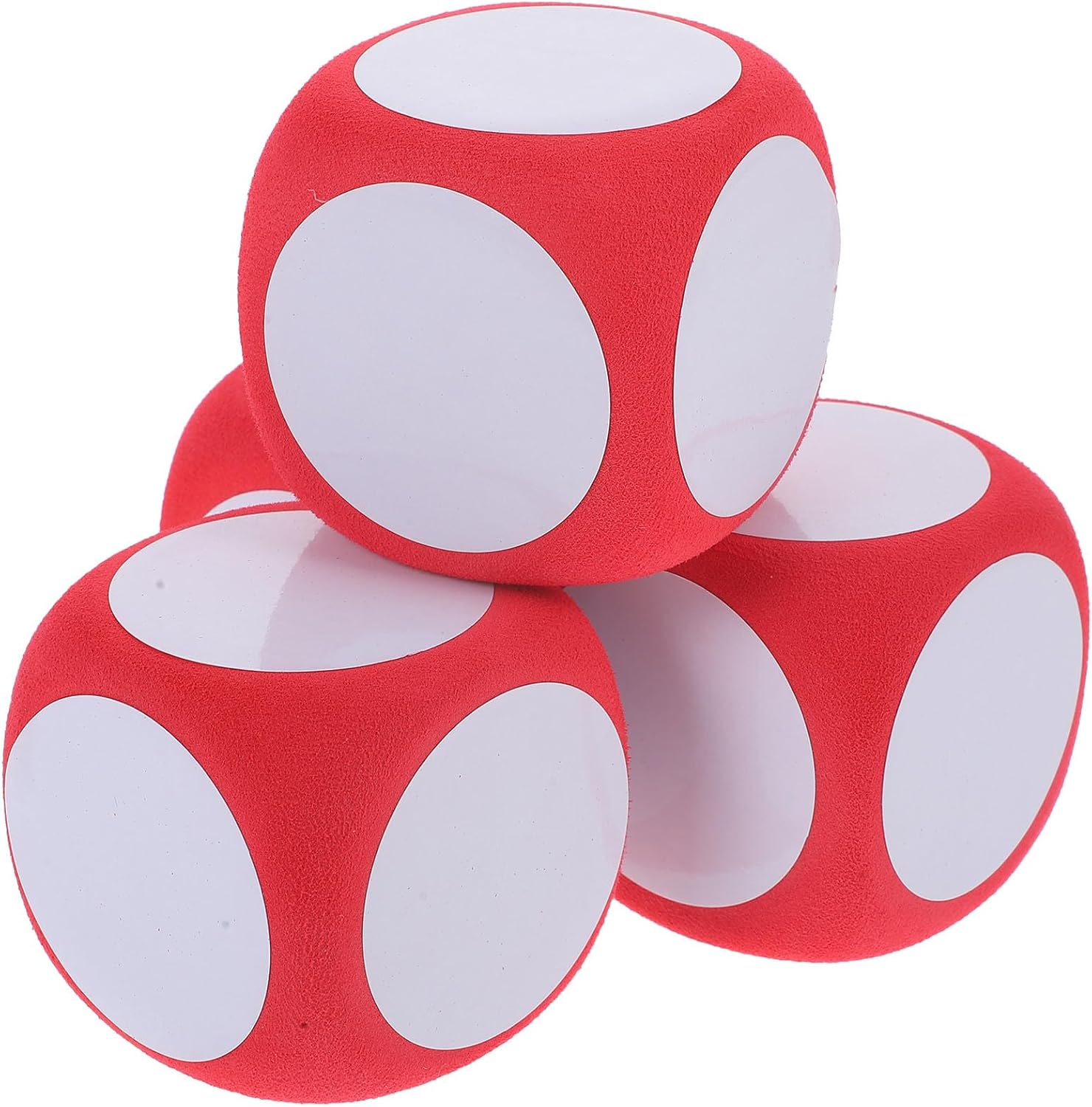 SHINEOFI 4Pcs DIY Blank Dice Classroom Writable Dice Wipe off Education Blank Dice DIY Rounded Foams Game Dice for Kids Math Teaching Accessories