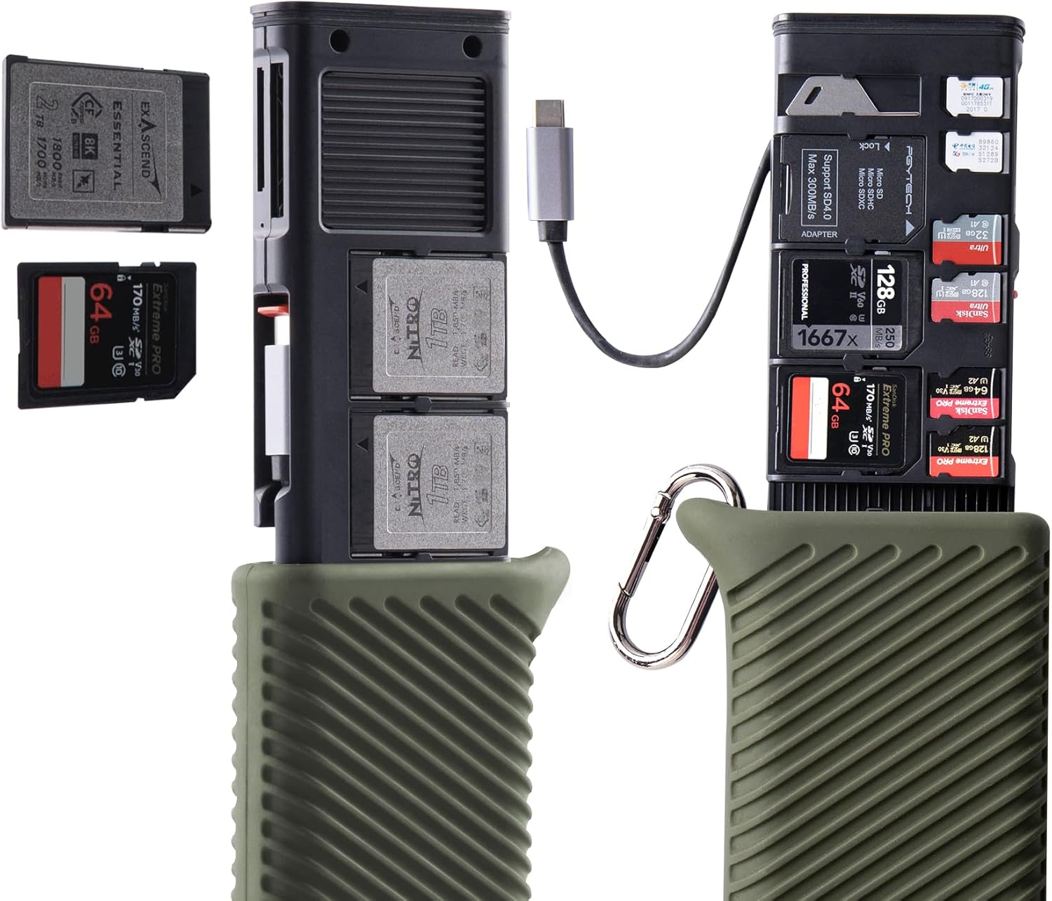 PGYTECH Createmate USB 3.2 Cfexpress A/B Card Reader 10Gbps SD Card Reader for Photographer (Cfexpress-B, Green) image number 3