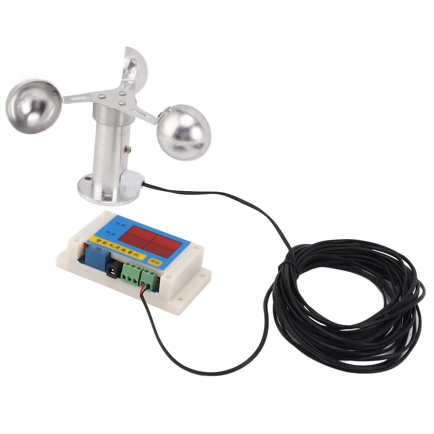 Asixxsix Tower Crane Anemometer, 3 Fan Wind Speed Alarm with LED Display, Wind Speed Measuring Sensor Anemoscope for Power Plant Measurement, Weather Station image number 1