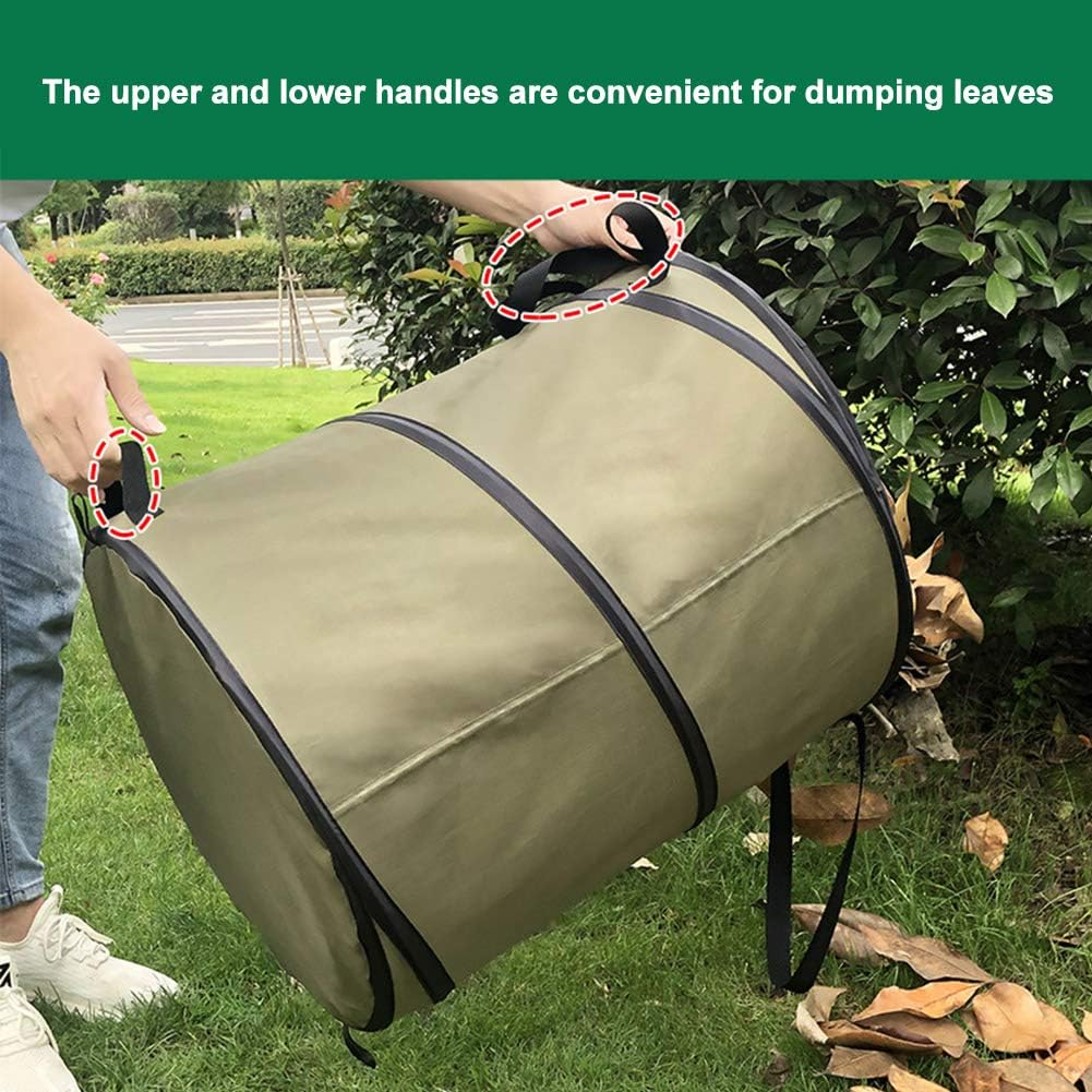 Yard Waste Bag,Gardening Bag,10 Gallon Garden Leaf Bags, Pop-Up Trash Can/Recycle Bin, Release Buckle Home Leaf Container Collapsible Trash Can,Reusable Garden Waste Bag, Camping Recycling Bin