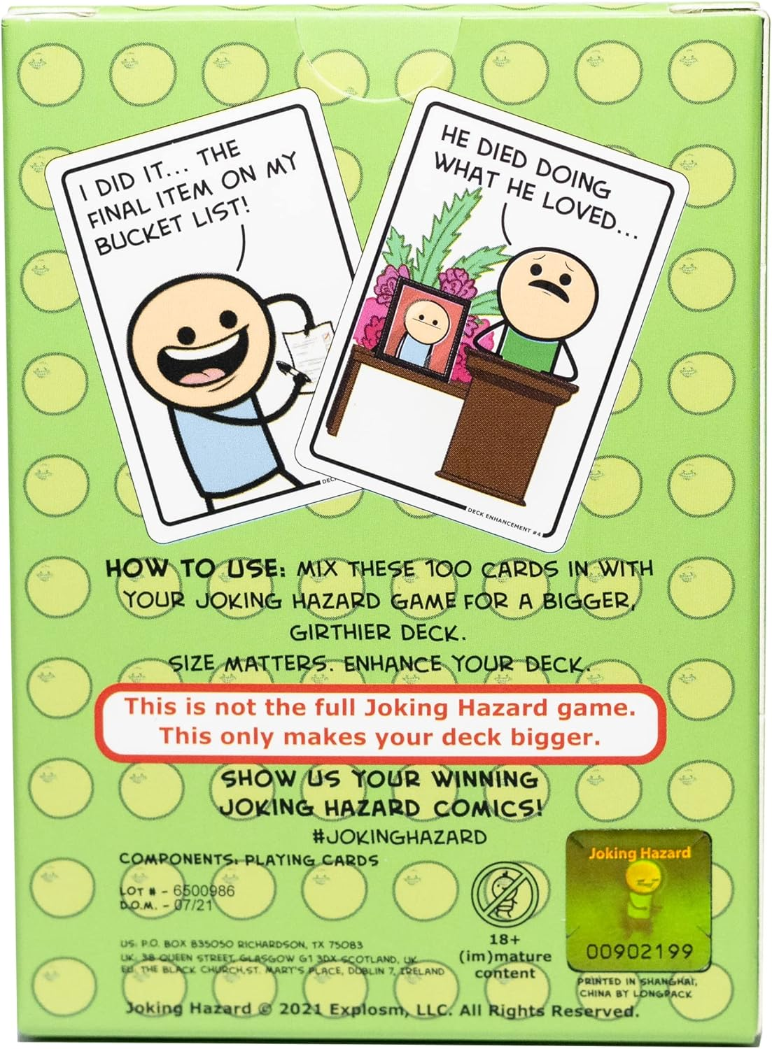 Joking Hazard Deck Enhancement #4 - the Fourth Expansion of Comic Building Card - Party Game by Cyanide and Happiness for 3-10 Players,Green image number 2