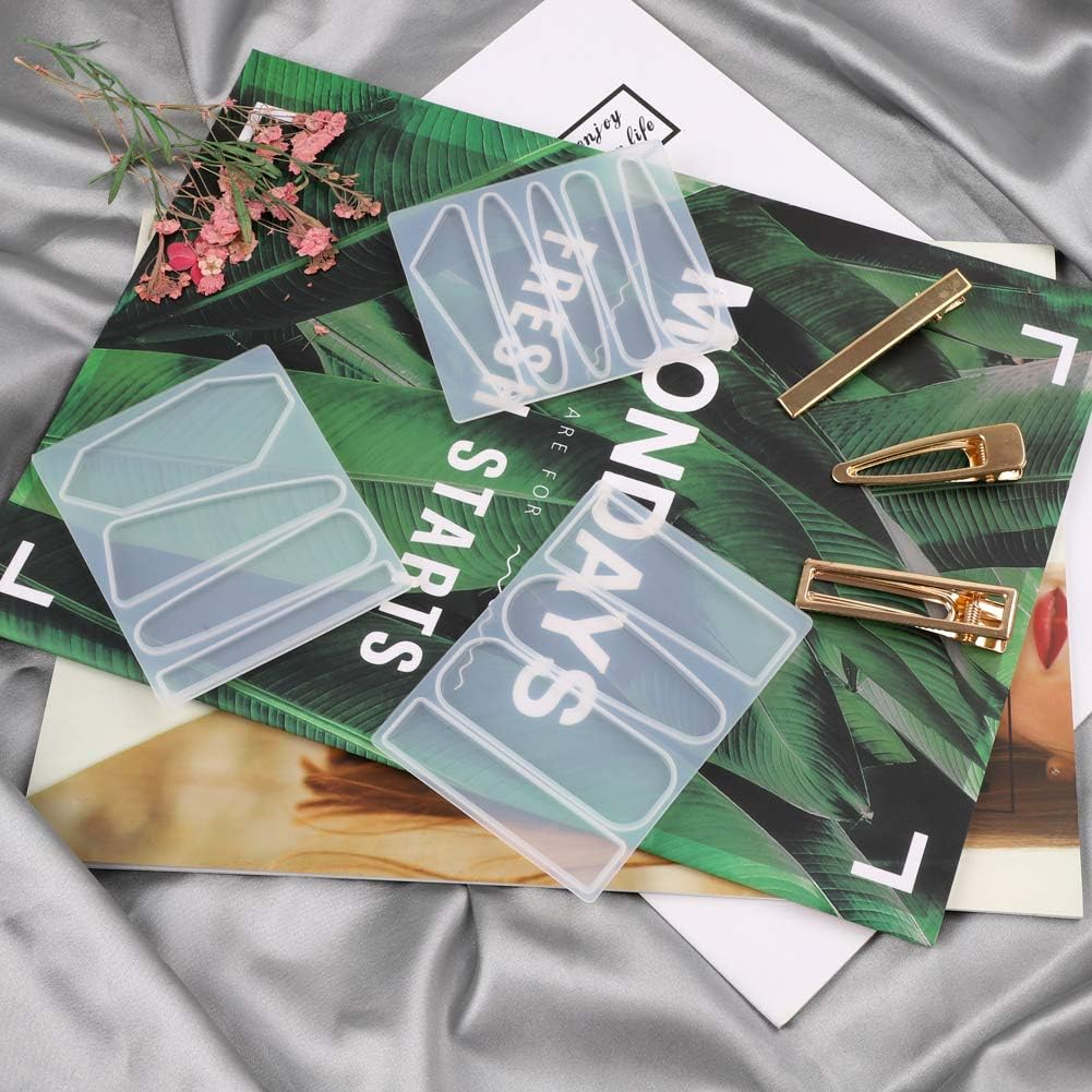 33 Pcs Silicone Resin Hair Clip Mold DIY Hair Barrettes Jewelry Casting Mold for Hair Pin Pendant Making, Hair Clip Silicone Mold Jewelry Molds for Epoxy Resin Crafts image number 2