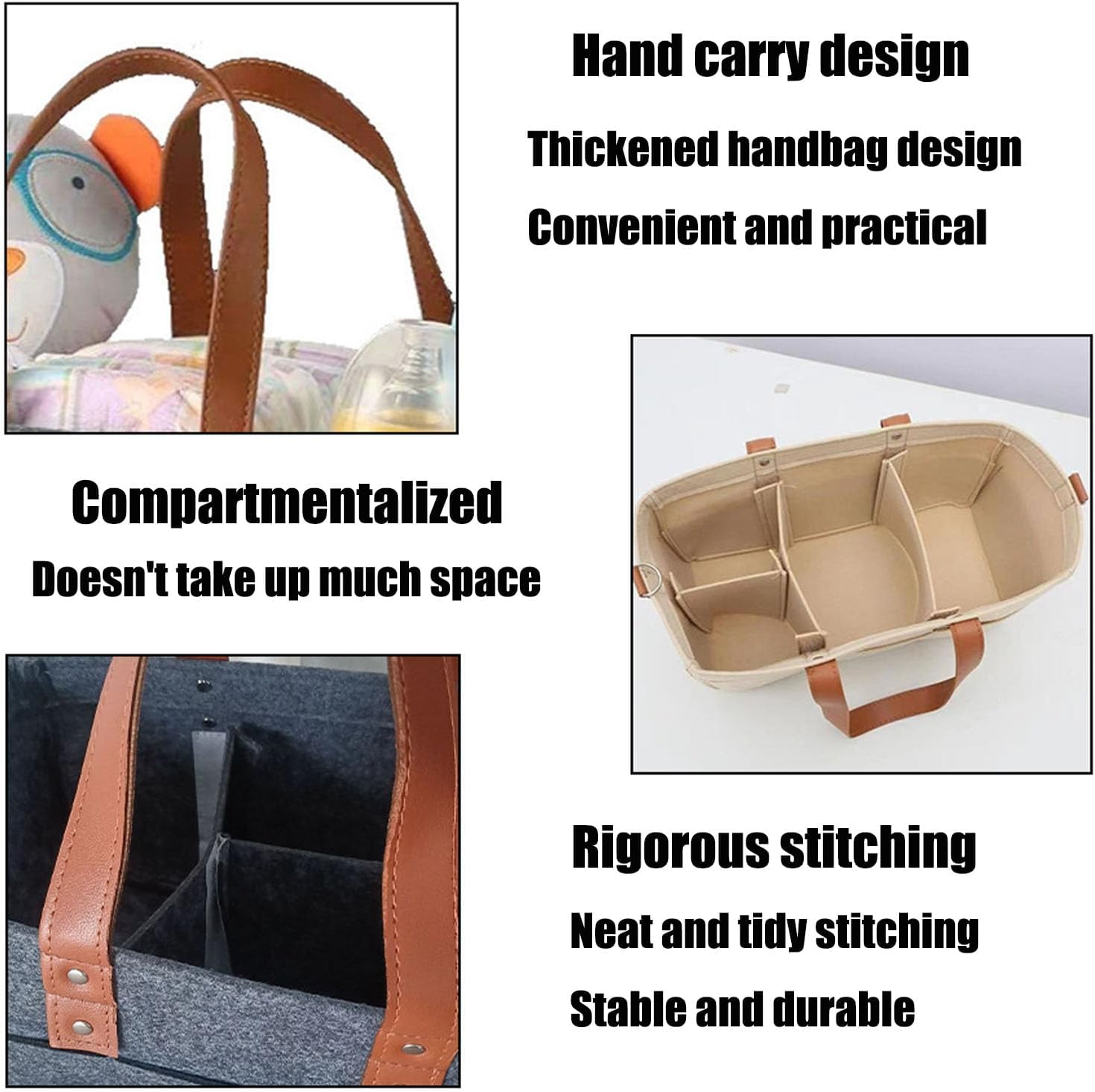 Mtxorvix Baby Diaper Caddy Organizer, Large Capacity Baby Diaper Caddy Organizer, Luxury Diaper Organizer, Portable Nursery Essentials Storage Diaper Caddy for Newborn Boy and Girl (Grey)