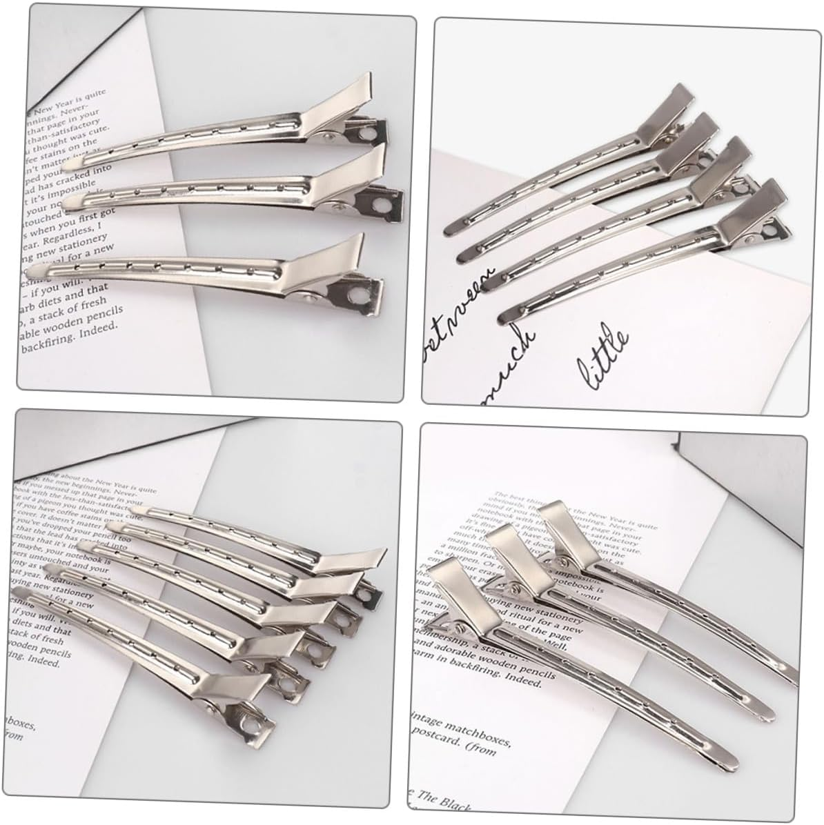 HOOTNEE 12Pcs Barber Sectioning Clips for Salon Hairdressing Hair Clips for Styling Cutting and Coloring Hair with Strong Grip