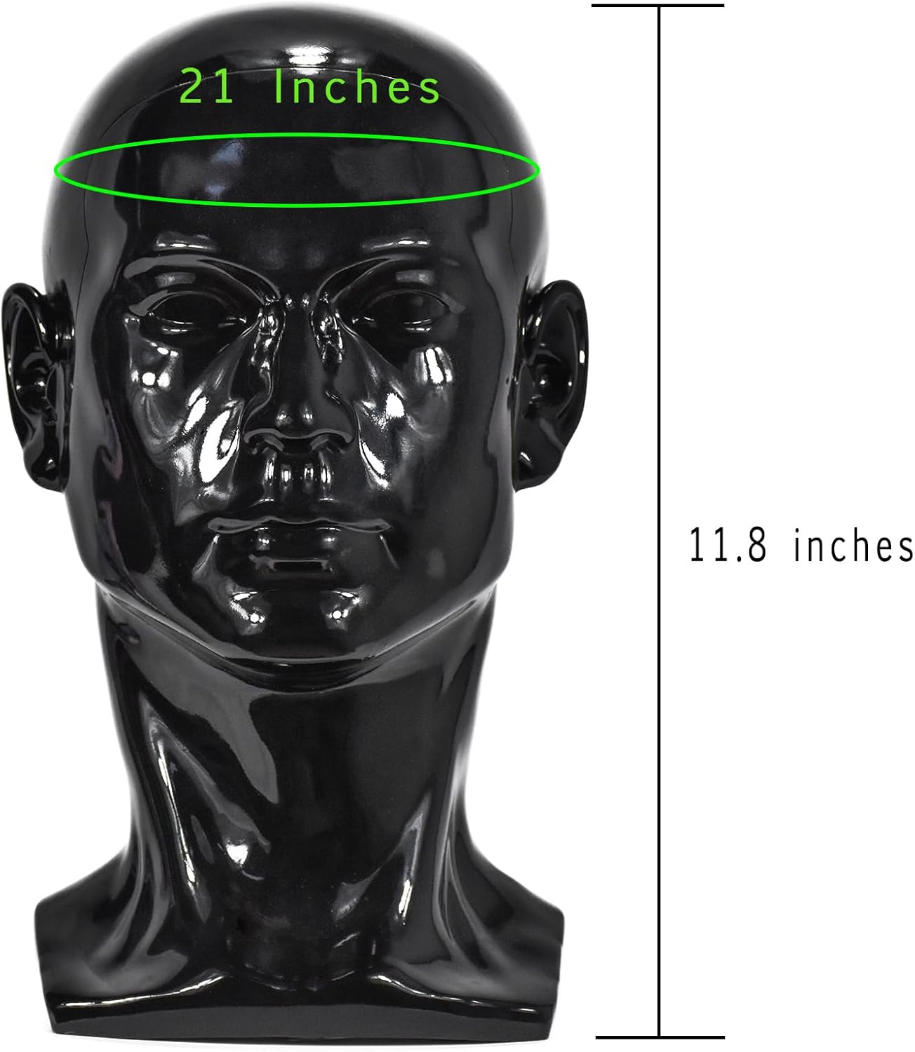 PVC Male Mannequin Head with Ears Men Smooth Mannequin Head Model Wig Hat Glasses Caps Display Creative Manikin Doll &hellip;