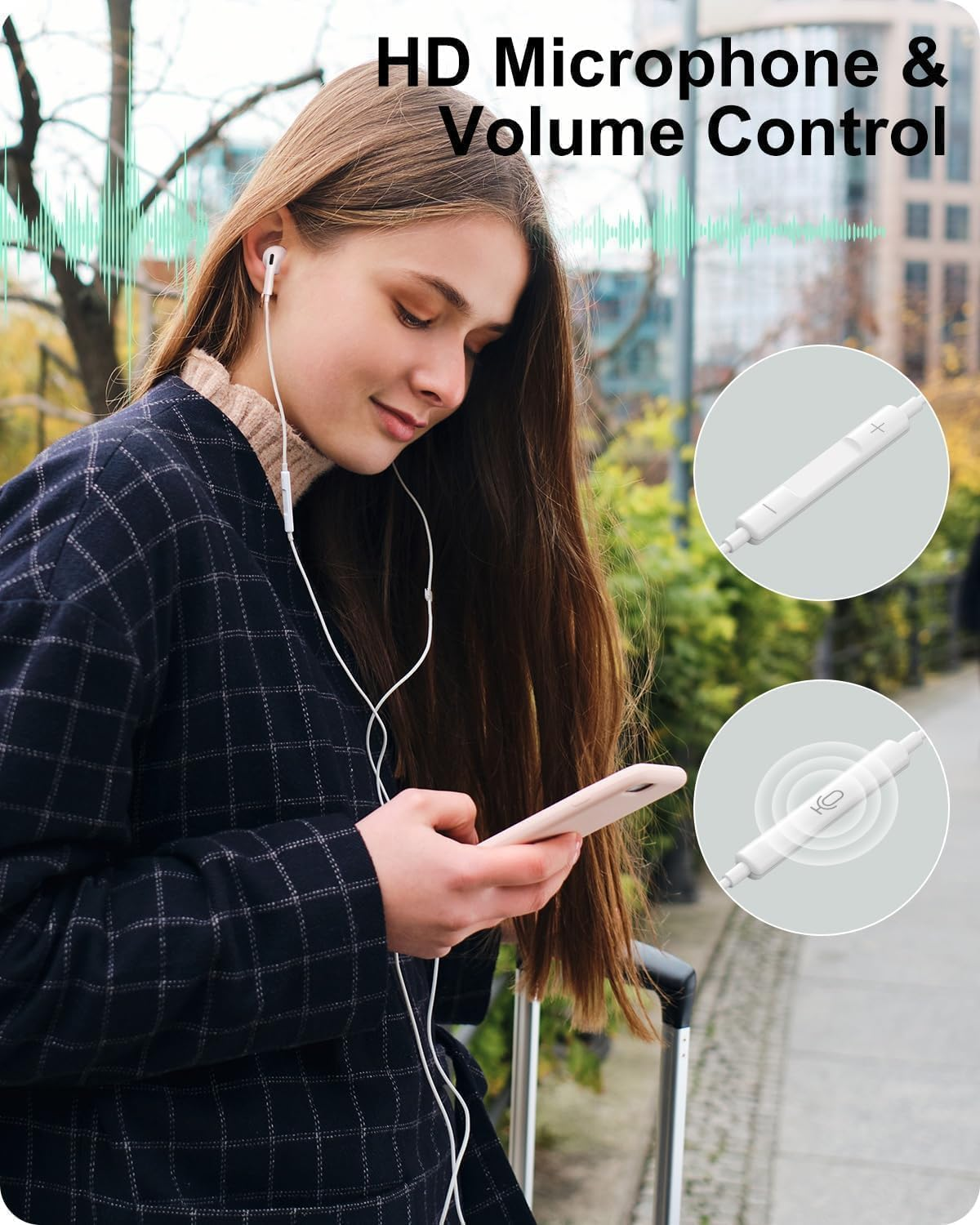 Pack of 2 Mfi-Certified In-Ear Headphones for Iphone, Hifi Stereo Sound, Wired Earphones, Built-In Microphone and Volume Control, Compatible with Iphone 14/Pro Max/Pro/13/12/11/Se/Xs/Xr/8/7/Plus