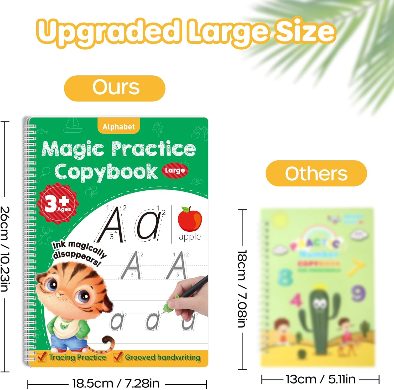 Large Magic Grooved Practice Copybook 5 Pack with Pens, Reusable Children'S Magic Copybooks, Magical Handwriting Workbooks Number Letter Tracing for Kids Age 3-8 Kindergarten Preschool Calligraphy image number 5